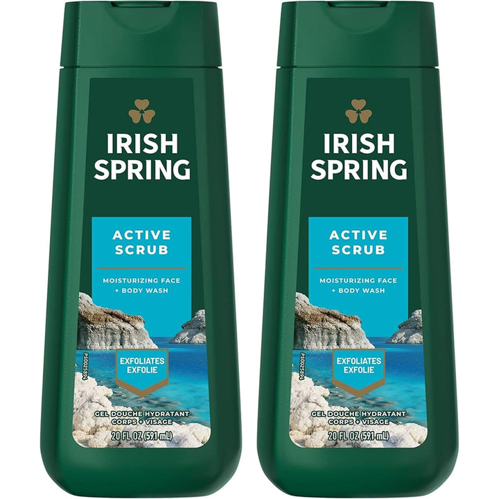 Irish Spring, Deep Action Scrub, Body Wash, 18oz (FL) Container (Pack of 2)