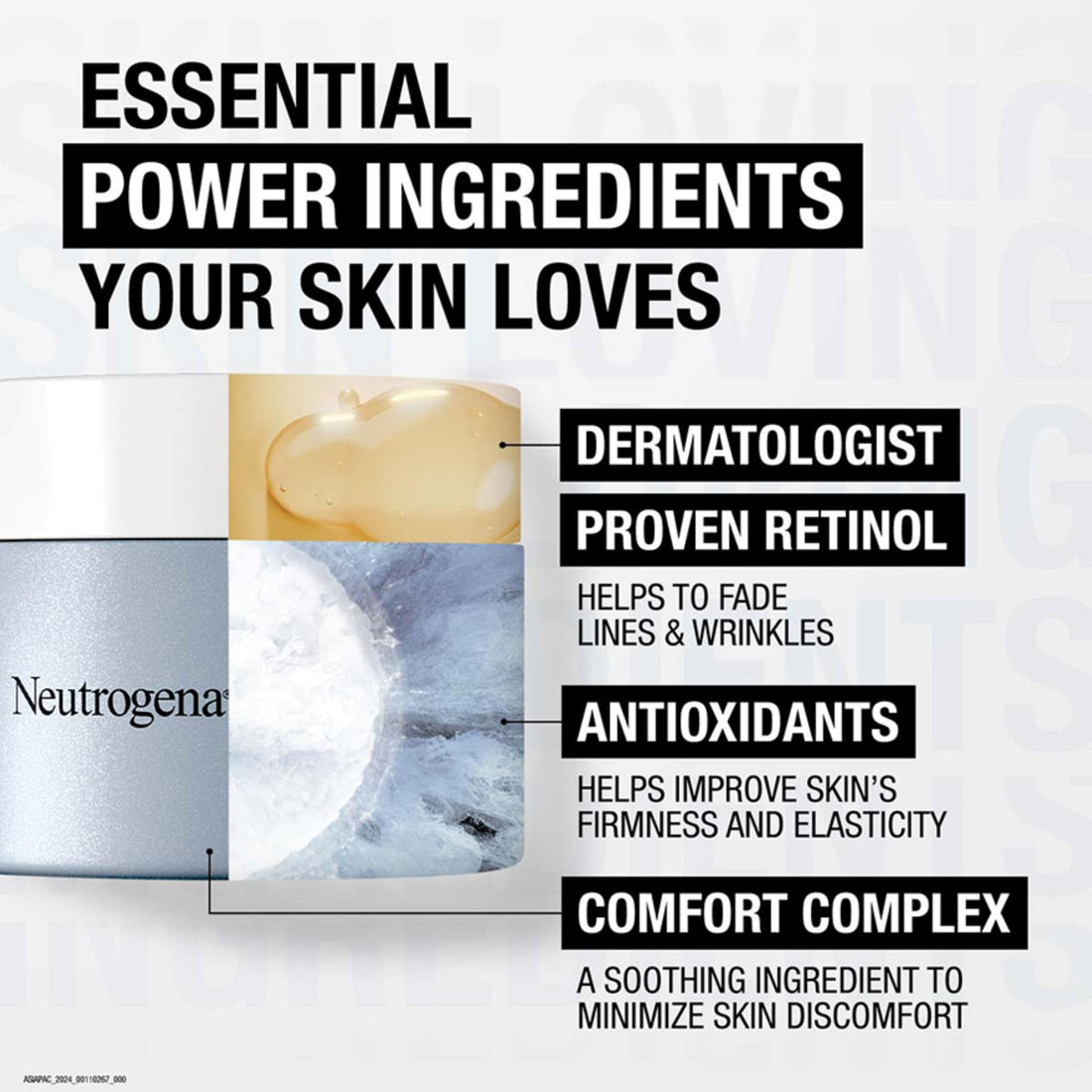 Neutrogena Retinol Face Moisturizer, Rapid Wrinkle Repair, Daily Anti-Aging Face Cream with Retinol & Hyaluronic Acid to Fight Fine Lines, Wrinkles, & Dark Spots, 1.7 oz