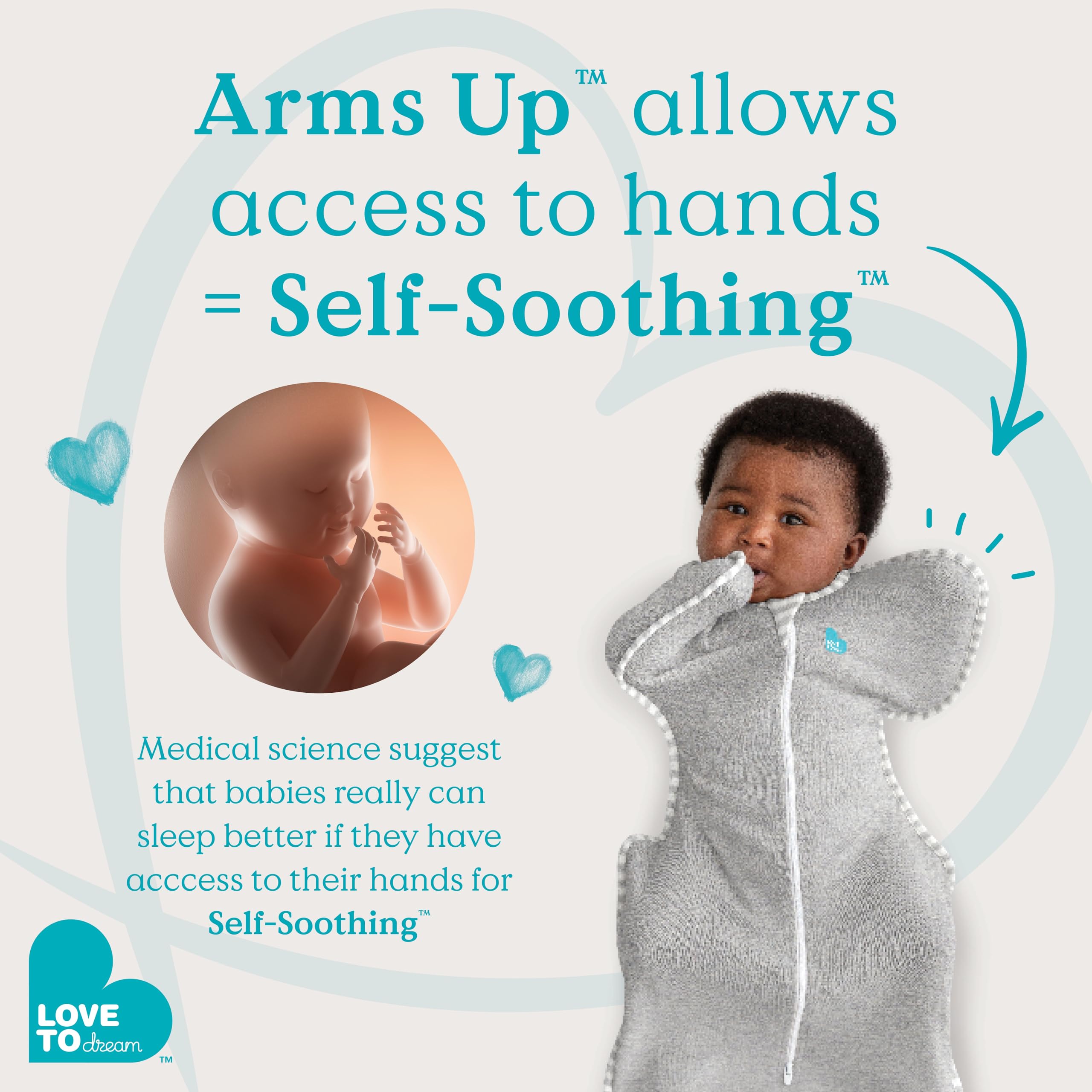 Love to Dream Swaddle UP, Baby Sleep Sack, Self-Soothing Swaddles for Newborns, Improves Sleep, Snug Fit Helps Calm Startle Reflex, New Born Essentials for Baby, 1.0 TOG, 13-19 lbs, Gray