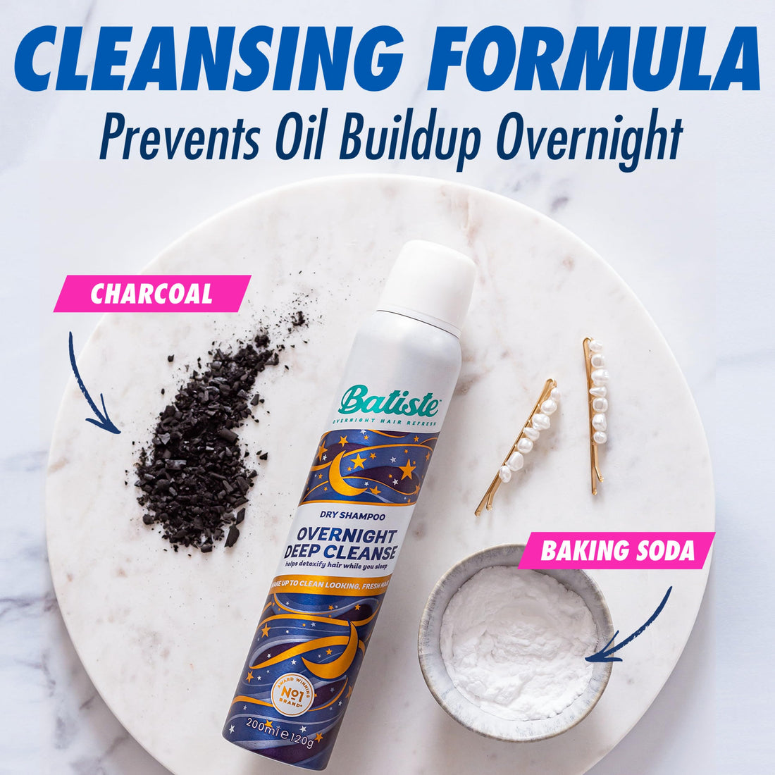 Batiste Overnight Deep Cleanse Dry Shampoo, Wake up to Beautiful Hair by Preventing Oil Build-up, 3.81 oz