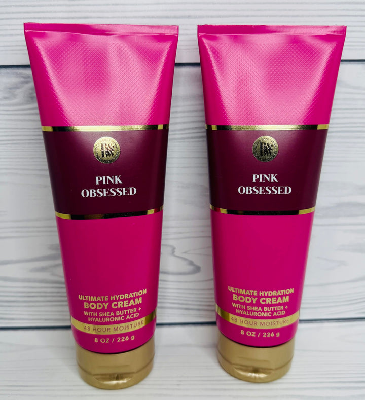 Bath & Body Works Womens Pink Obsessed Ultimate Hydration Body Cream 8 Ounces Pack of 2