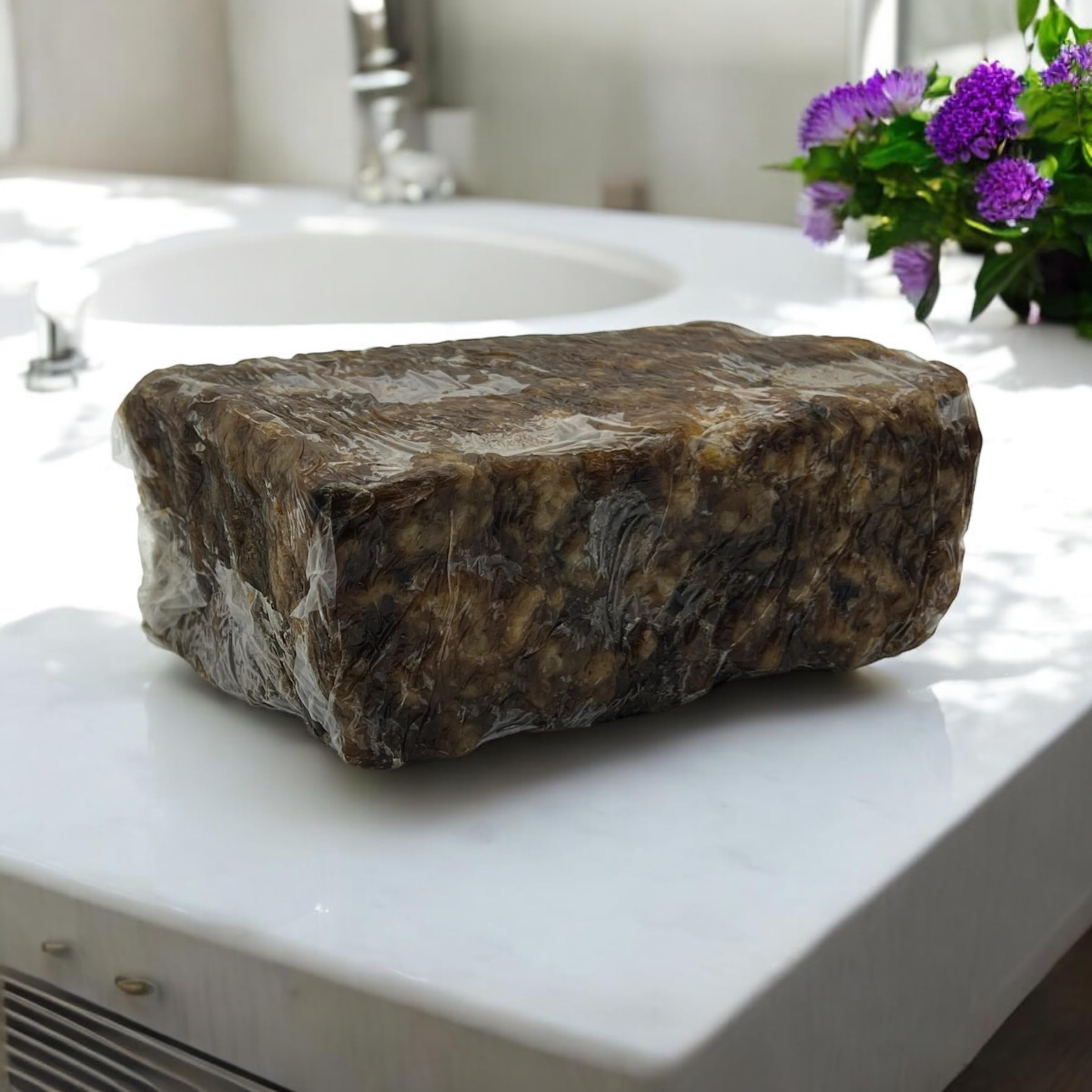 Pachamama Essentials Natural African Black Soap, Pure & Natural Ingredients, Imported From Ghana - 1 lb (16 oz)