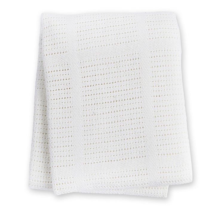 lulujo Baby Cellular Baby Blanket, White