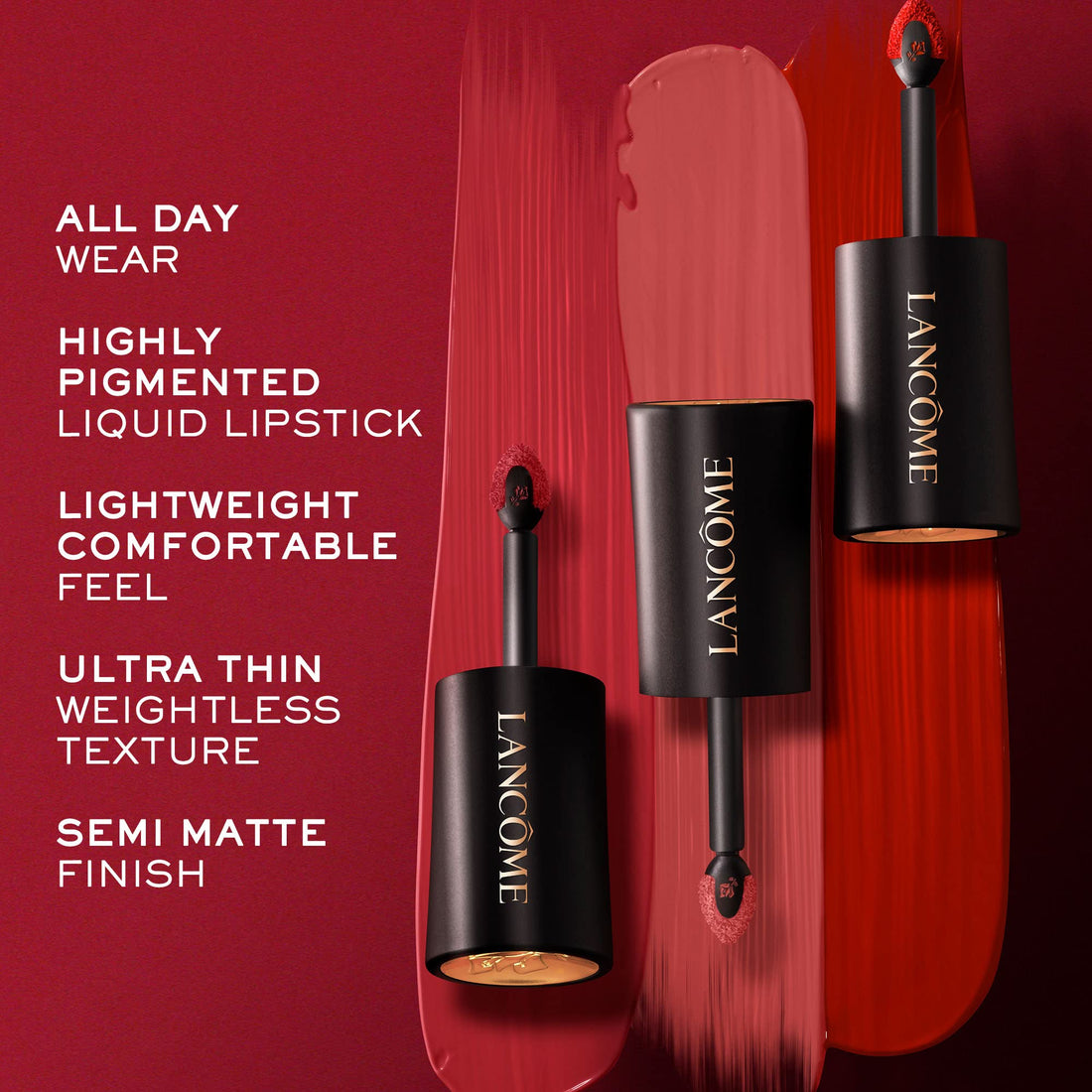 Lancôme L'Absolu Rouge Drama Ink Semi-Matte Liquid Lipstick - Highly Pigmented - All Day Wear - 288 French Opera