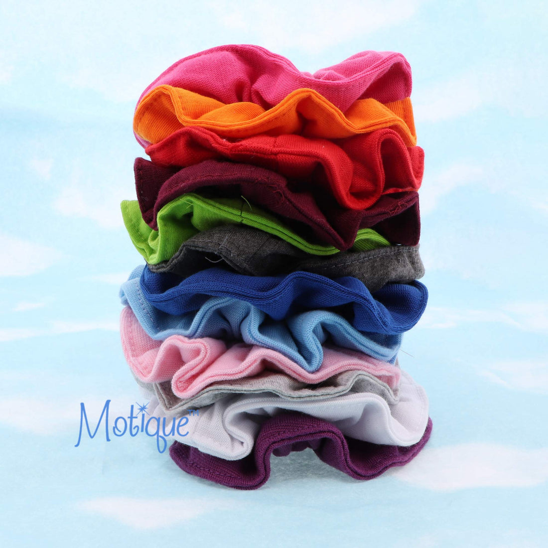 Motique Accessories Burgundy: Set Of 2 Large Solid Scrunchies - Burgundy