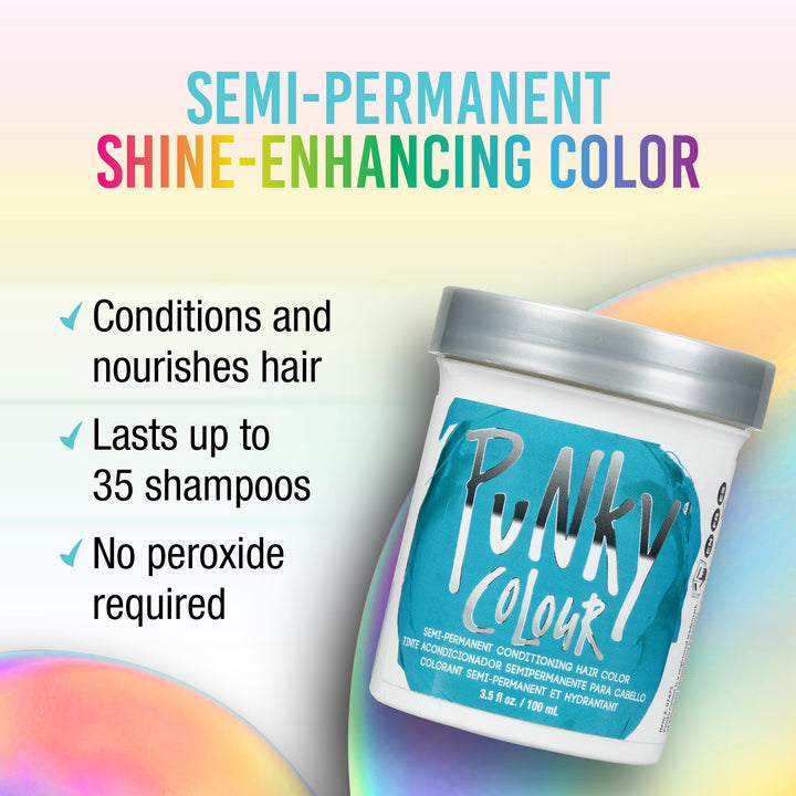 Punky Jerome Russell Punky Semi Permanent Hair Color Conditioning, 100ml (Pack of 1) - Turquoise