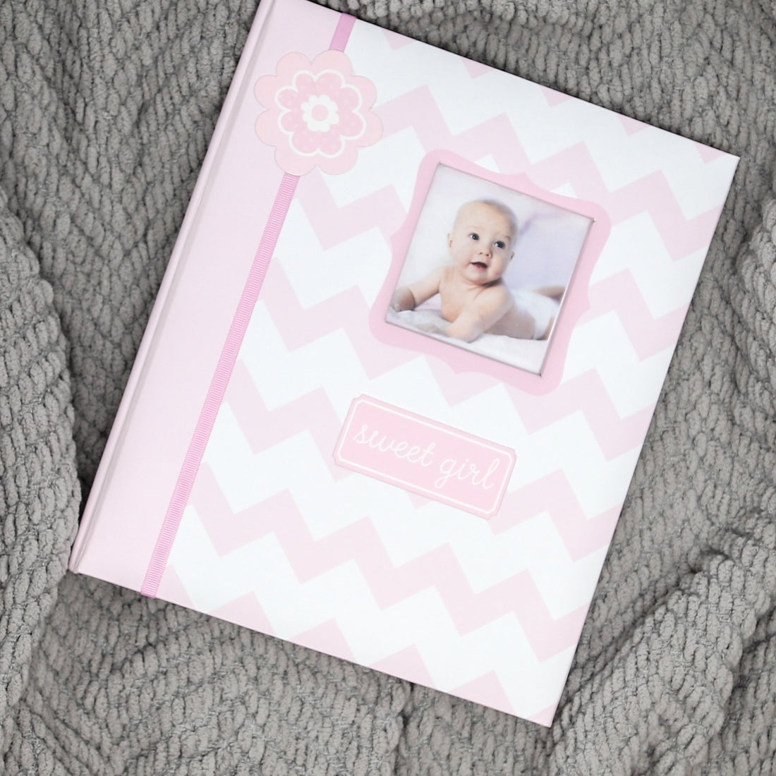 Lil Peach First 5 Years Chevron Baby Memory Book, Newborn Milestone Journal, Baby Girl Gift, Gift For New And Expecting Parents, Pink 1 Count (Pack of 1)