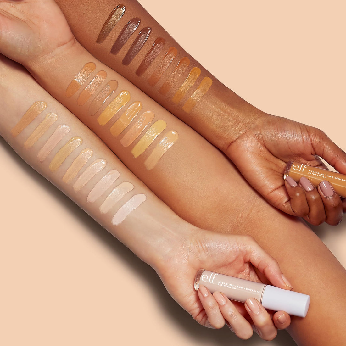 e.l.f, Hydrating Camo Concealer, Lightweight, Full Coverage, Long Lasting, Conceals, Corrects, Covers, Hydrates, Highlights, Light Ivory, Satin Finish, 25 Shades, All-Day Wear, 0.20 Fl Oz