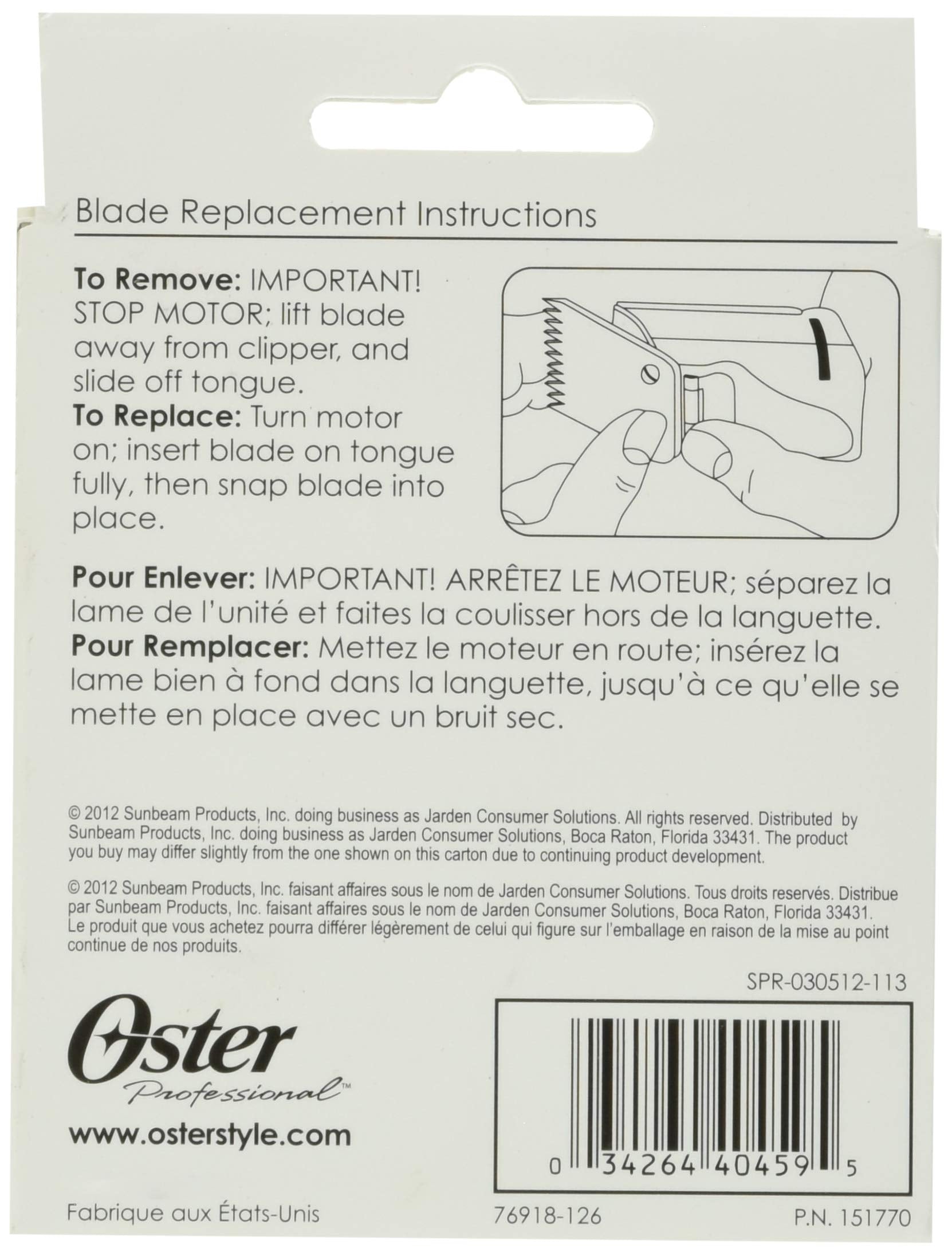 Oster Professional 76918-126 Replacement Blade, Classic 76/Star-Teq/Power-Teq Clippers, Size #2, 1/4 (6.3mm)