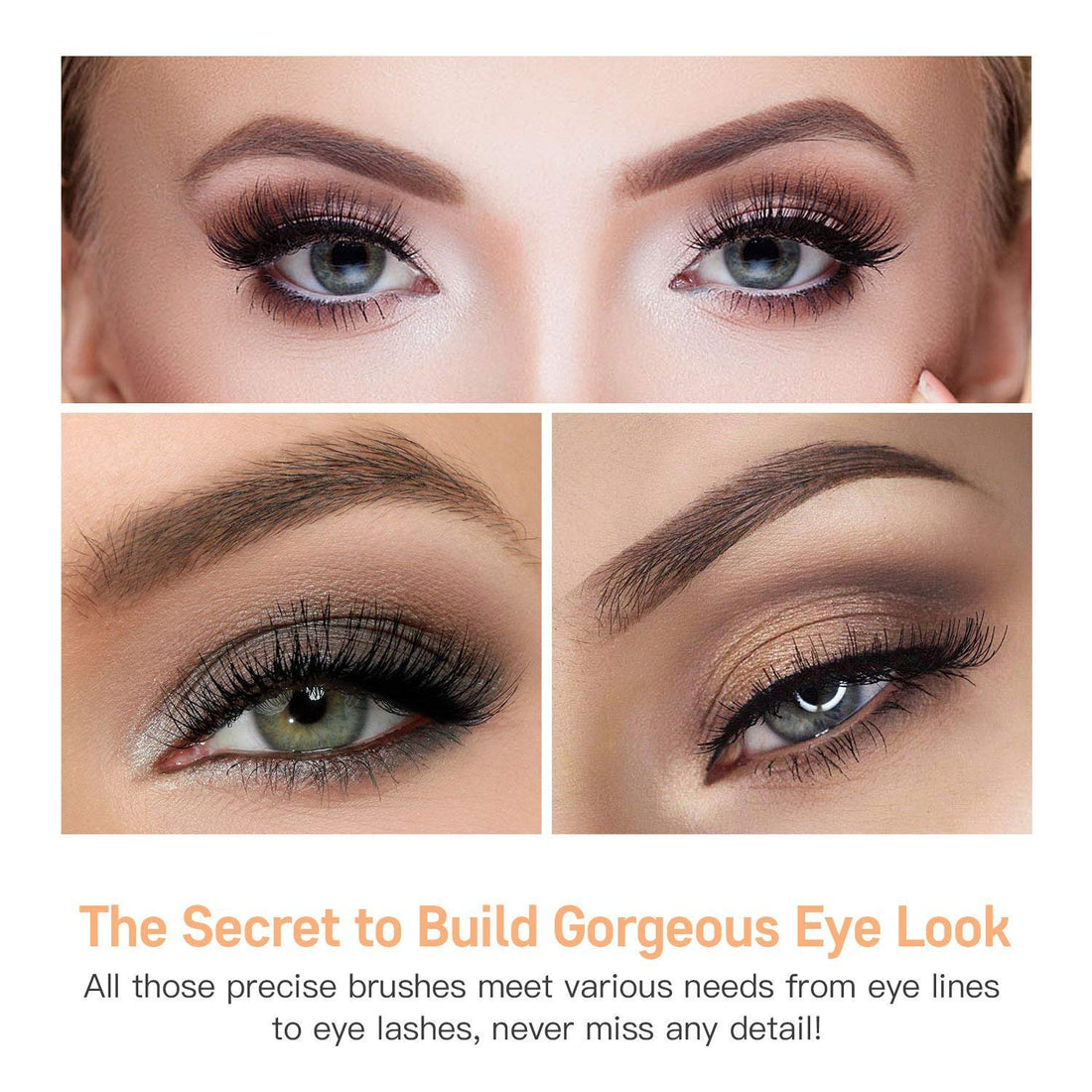 MSQ MSQ Eye Makeup Brushes 12pcs Rose Gold Eyeshadow Makeup Brushes Set with Soft Synthetic Hairs & Real Wood Handle for Eyeshadow, Eyebrow, Eyeliner, Blending - Rose Gold(without bag)