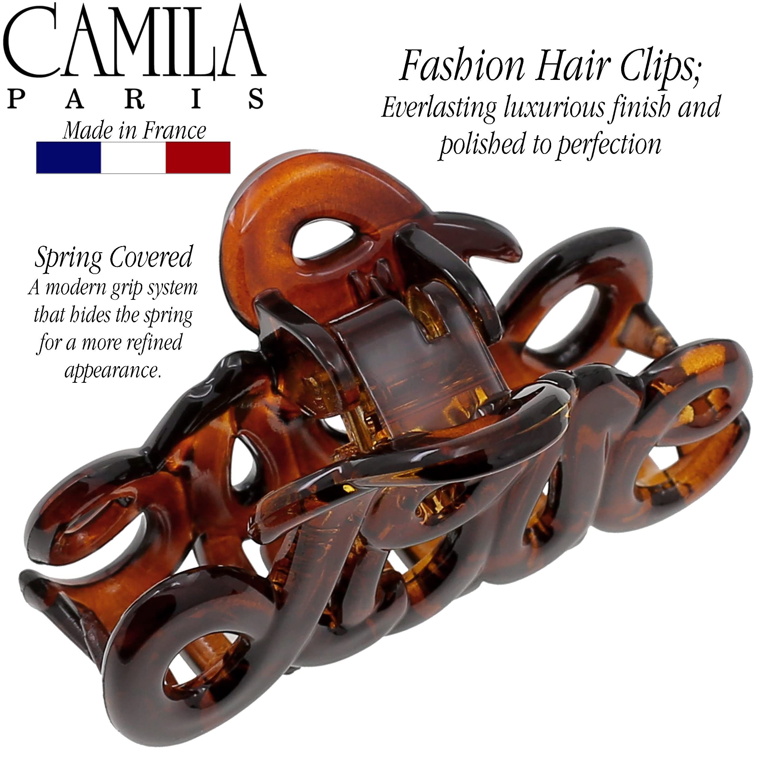 Camila Paris CP1377 French woman Hair Accessories (2) Hair Claw Clips. Strong and Durable Hair Ornaments. Made in France