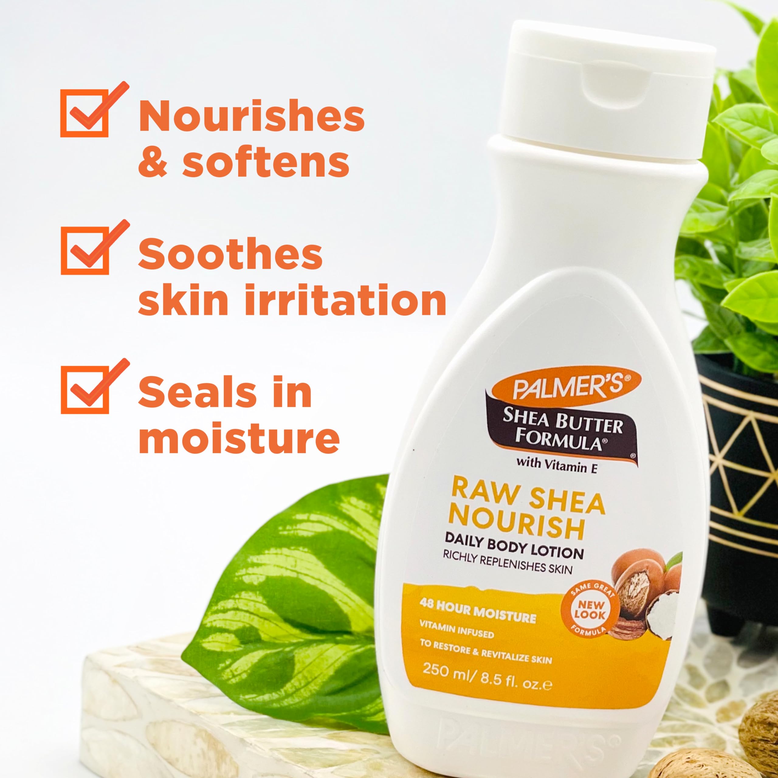 Palmer's Shea Formula Raw Shea Body Lotion for Dry Skin, Hand & Body Moisturizer, Flip Cap Bottle, 8.5 Ounces (Pack of 1)