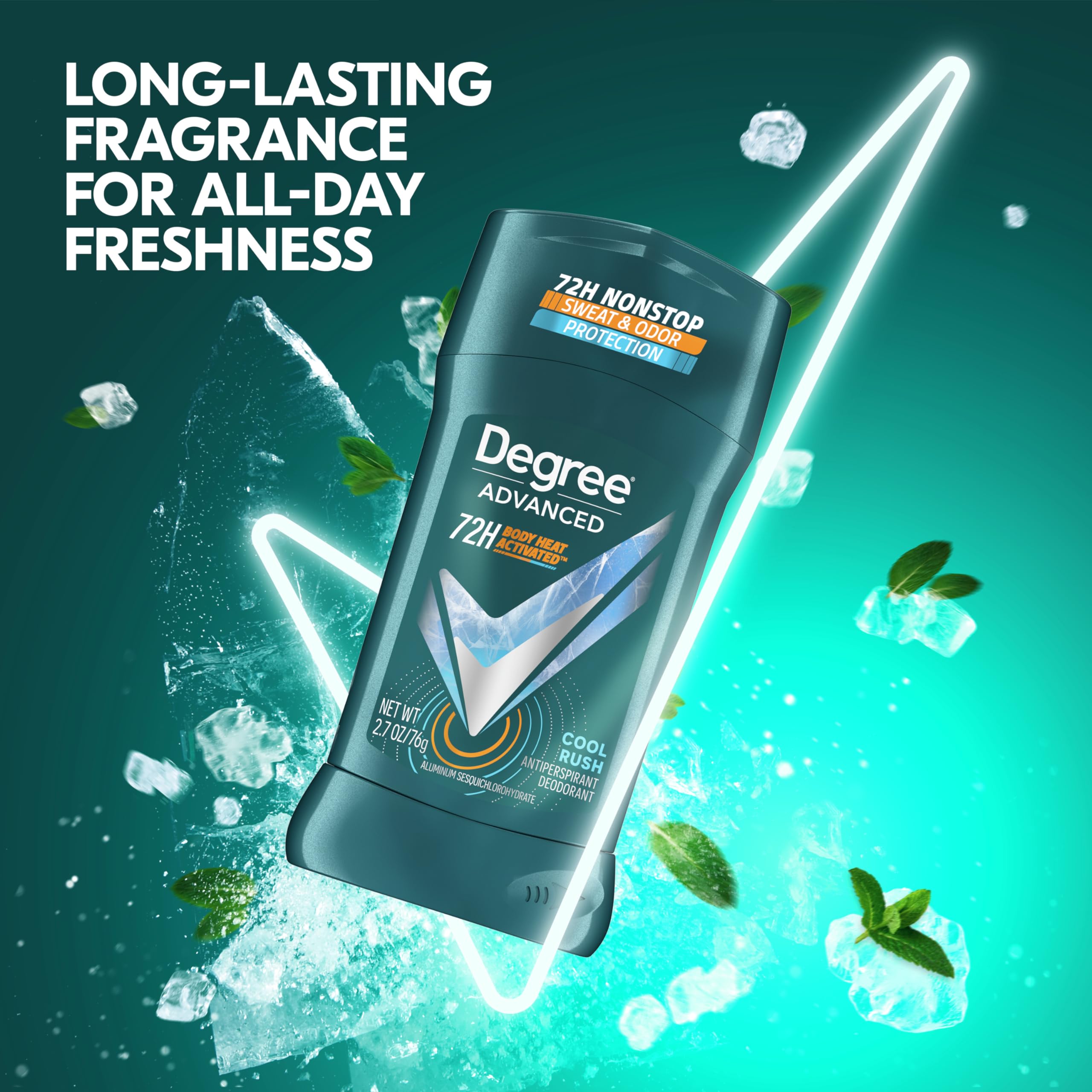 Degree Adrenaline Series Anti-Perspirant and Deodorant Invisible Solid for Men, Cool Rush, 2.7 Ounce (Pack of 12)