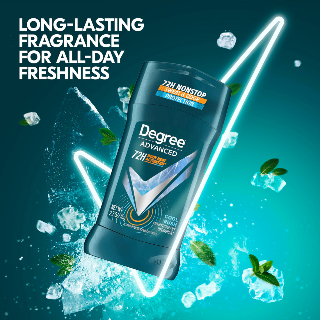 Degree Adrenaline Series Anti-Perspirant and Deodorant Invisible Solid for Men, Cool Rush, 2.7 Ounce (Pack of 12)