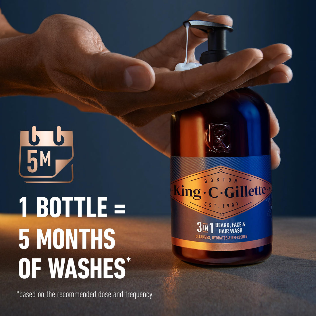 King C. Gillette Menââ‚¬â„¢s Beard and Face Wash with Coconut Water, Argan Oil and Avocado Oil, 11.8oz