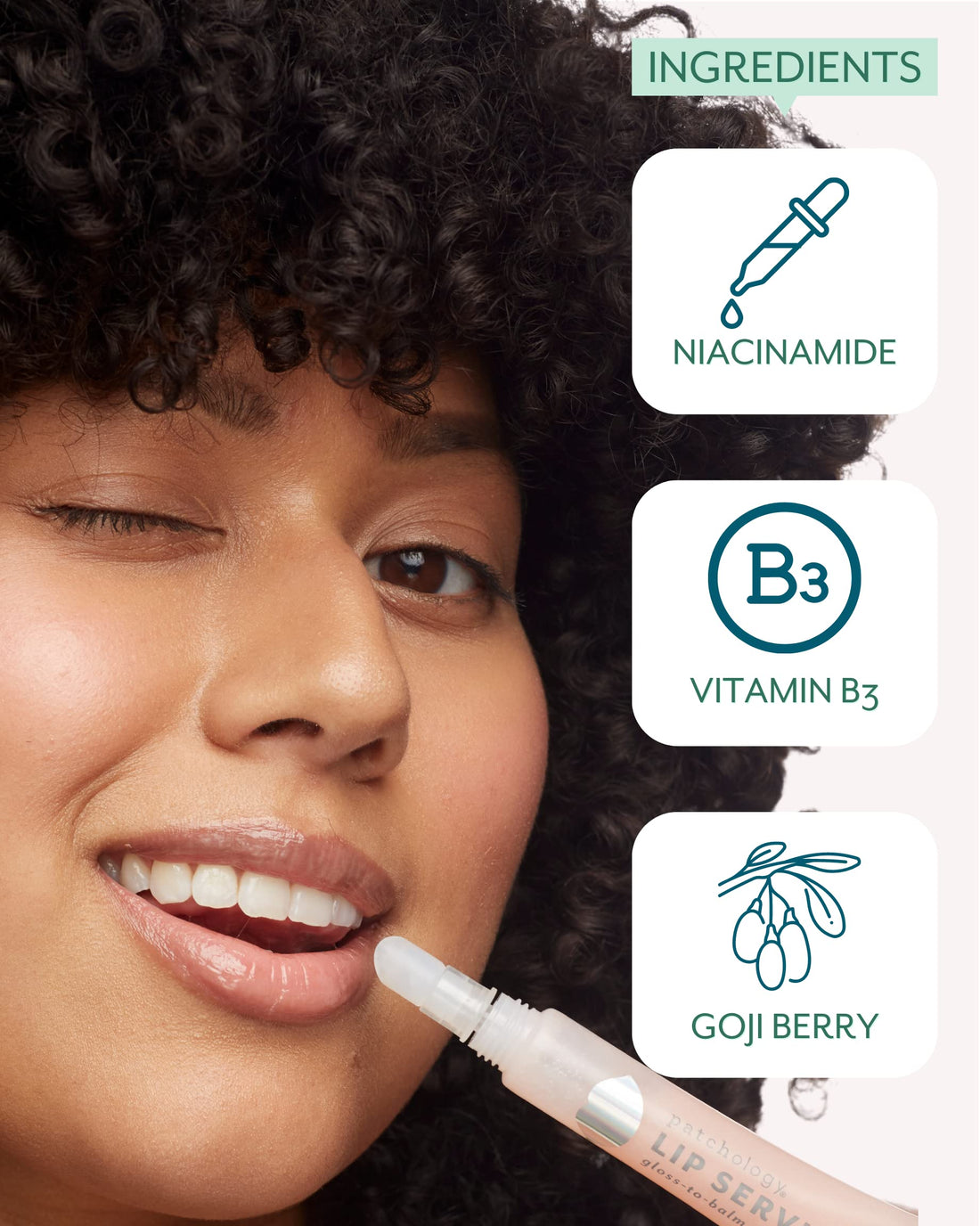 Patchology Lip Service Gloss-to-Balm Treatment for Dry Lips, Honey, Goji Berry, 0.27 Fluid Ounce