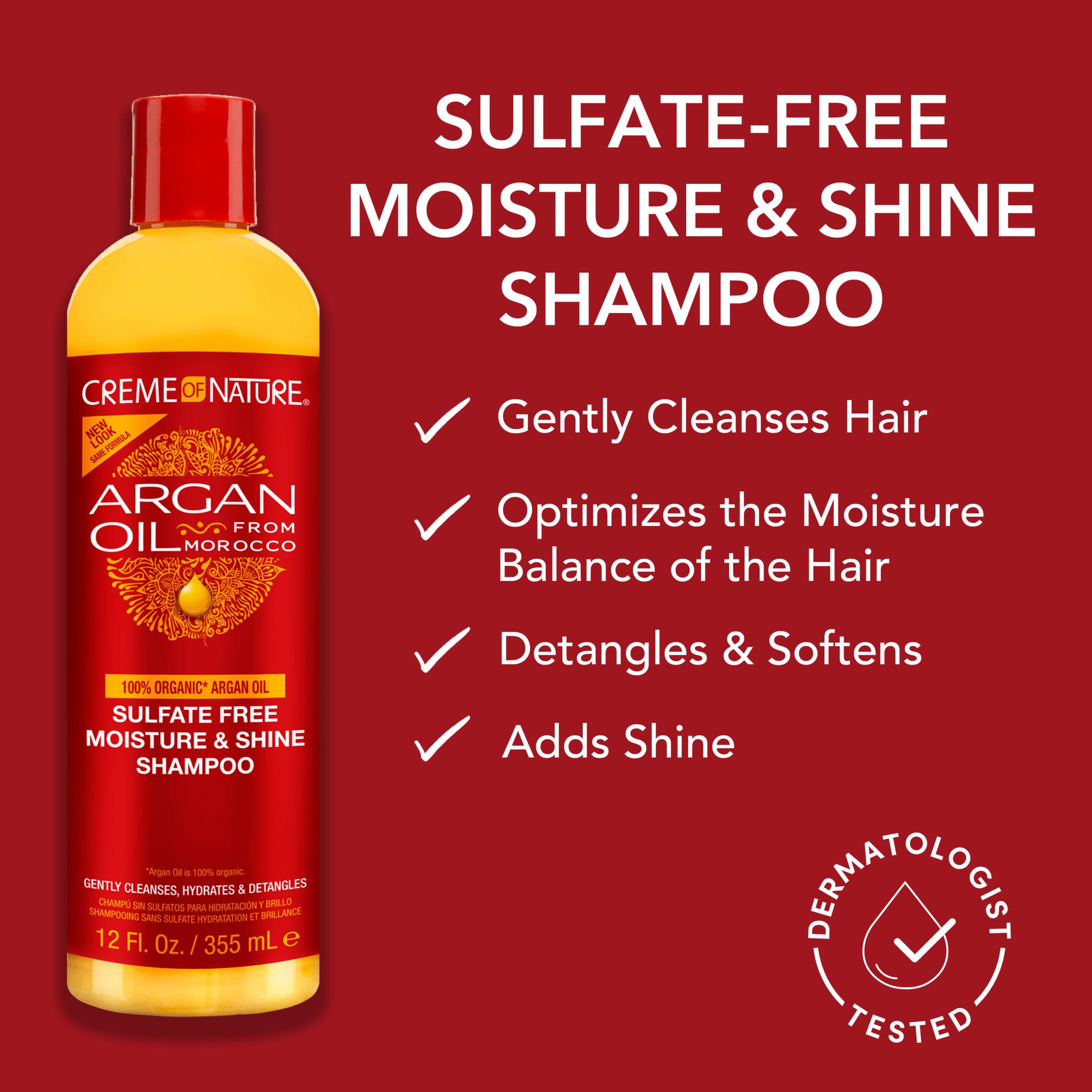 Creme of Nature Creme of Nature® Argan Oil from Morocco Sulfate-Free Moisture & Shine Shampoo and Intensive Conditioning Treatment Amazon Bundle, 2 count