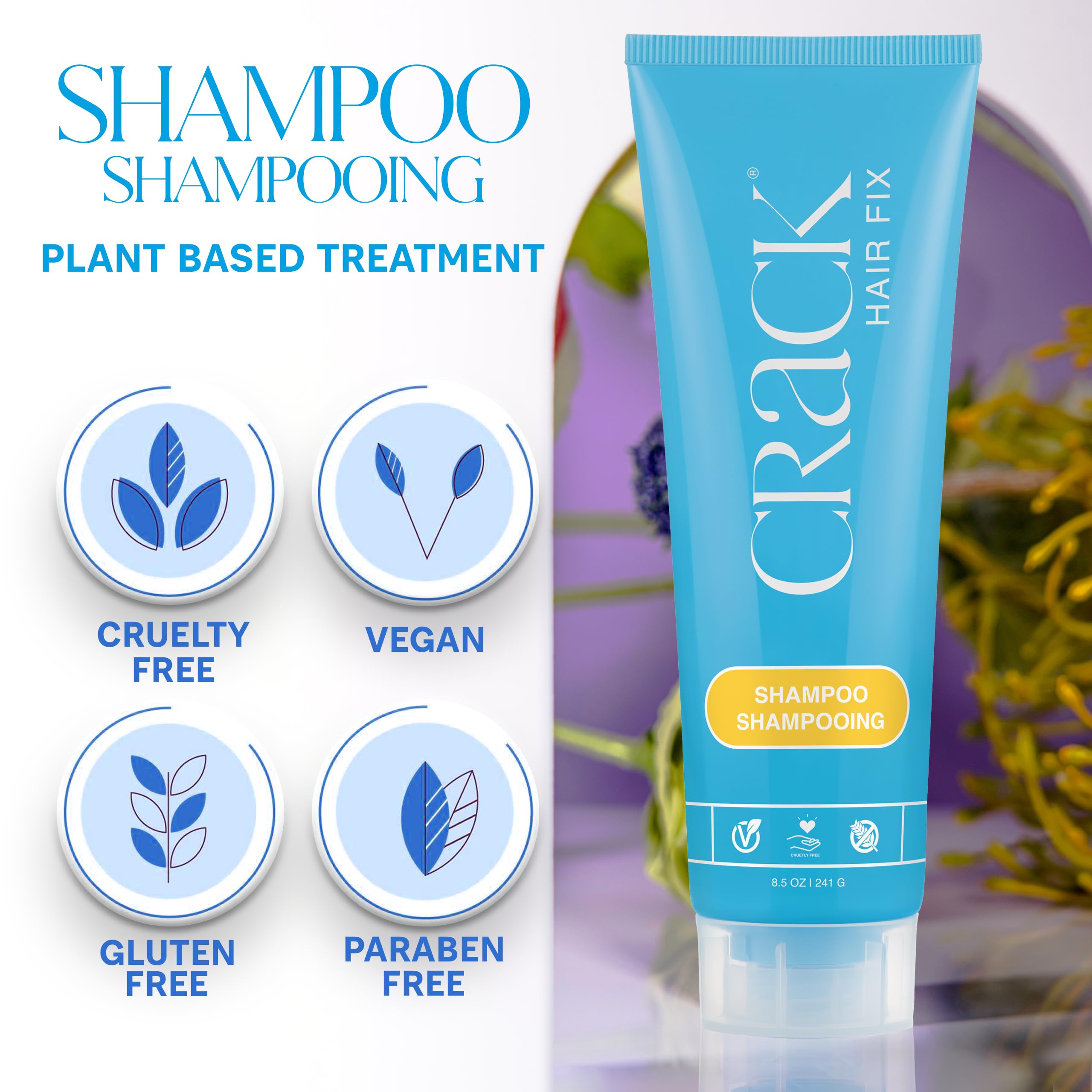 CRACK HAIR FIX Clean & Soaper Shampoo - Moisturizes & Protects Hair From Dryness, Helps Reduce Breakage & Improves Texture, and Restores Youthful Shine ( 10 Oz / 300 Milliliter )