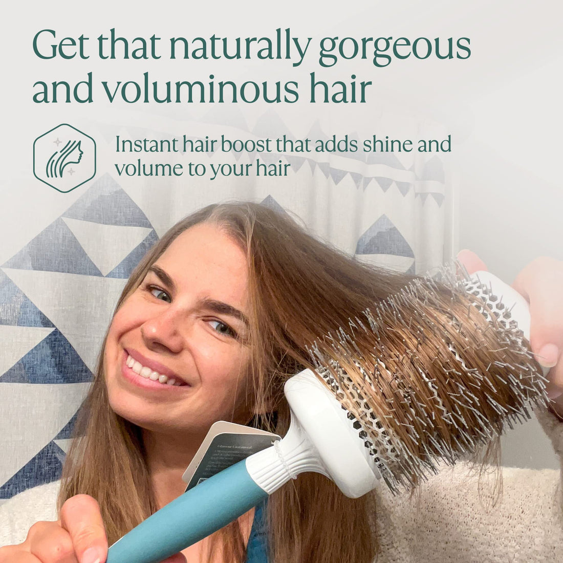 Round hair dryer brush - Ceramic ionic lightweight hair brushes (2.5 inch)