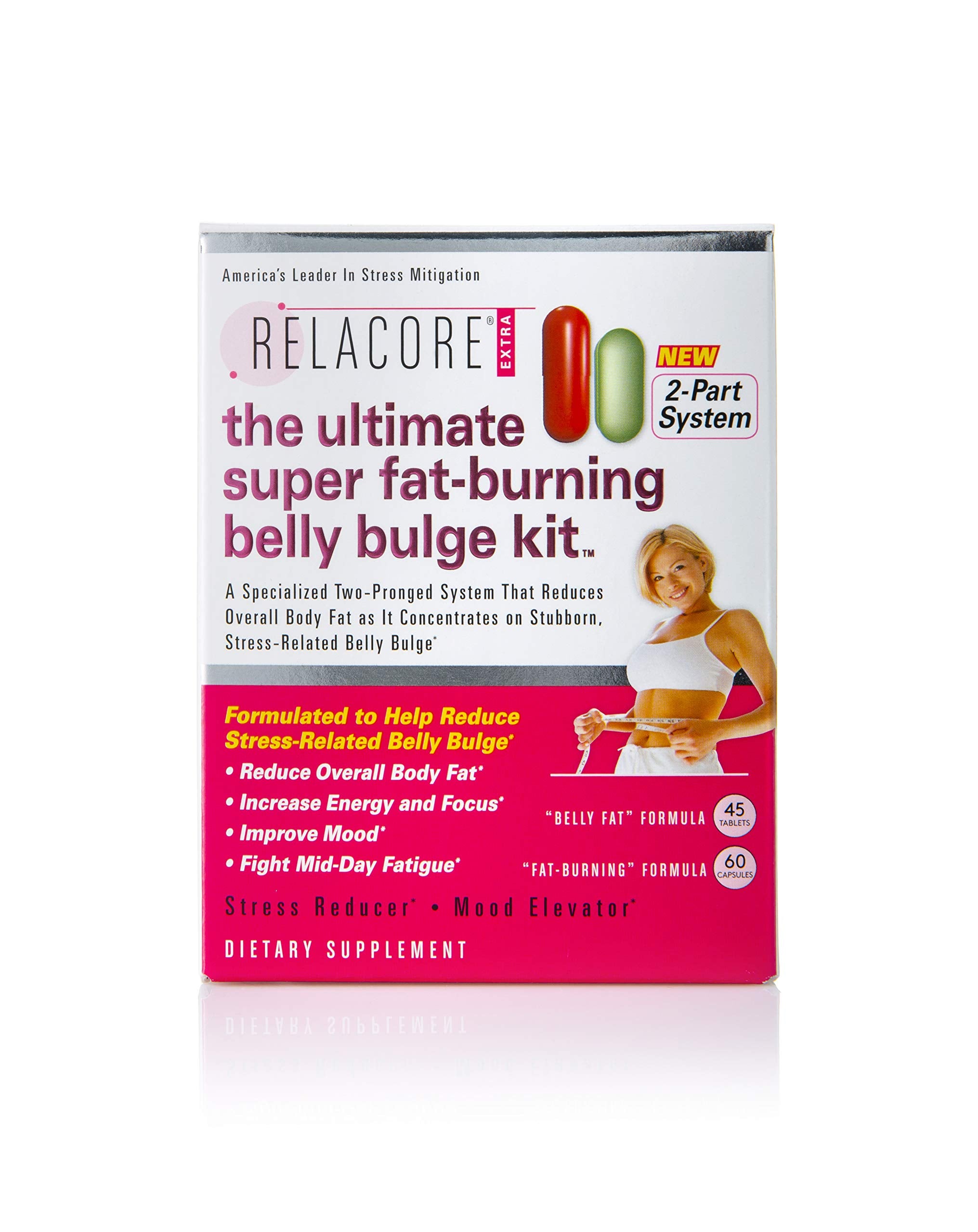 Relacore Ultimate Super Fat-Burning Belly Bulge Kit - Specialized Two-Pronged Weight-Loss System - Stress Relief and Fat Burning Supplements, 15 Day-Supply