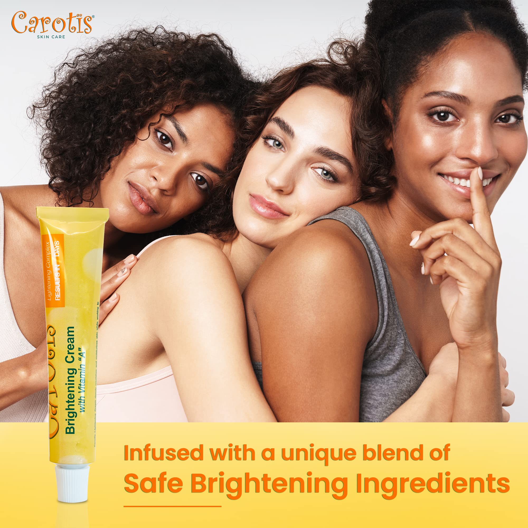 CAROTÏS Skin Brightening Cream - 1 fl oz / 30 ml - Brightening Cream For Face, Body, Hands, Elbows, Knuckles