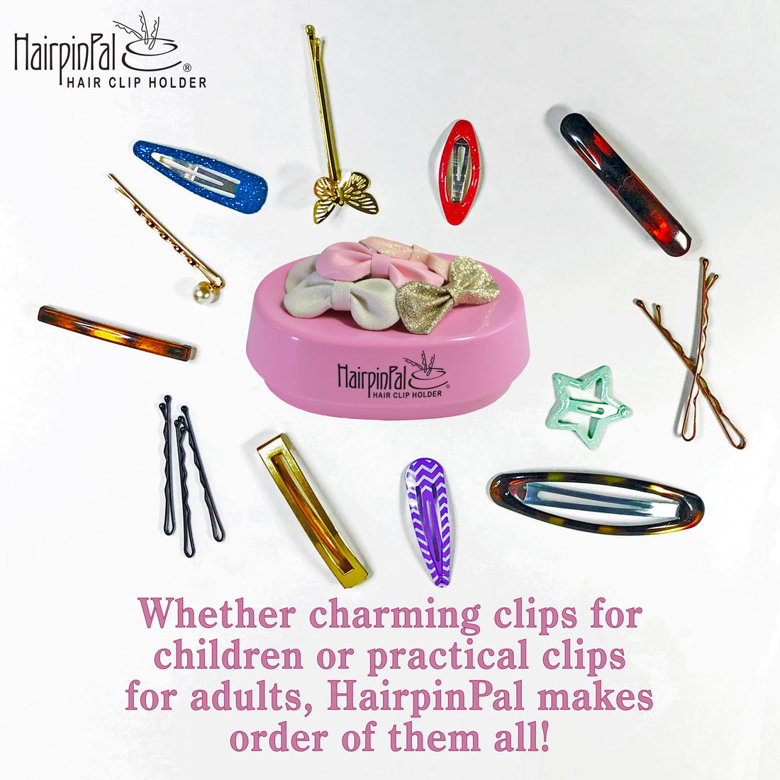 Bobby Pin and Hair Clip Magnetic Holder: HairpinPal (Raspberry Mauve)
