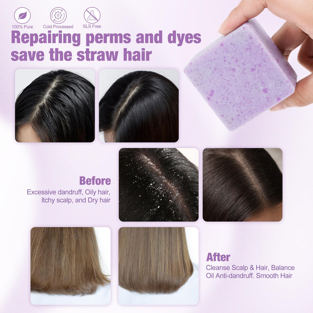 Leafinty Shampoo and Conditioner Set | Bar Shampoo and Conditioner for Blonde Brown and Gray Hair| Vegan & Natural | Shampoo Bar | Shampoo and Conditioner 6.7oz (Sundazed Scent)