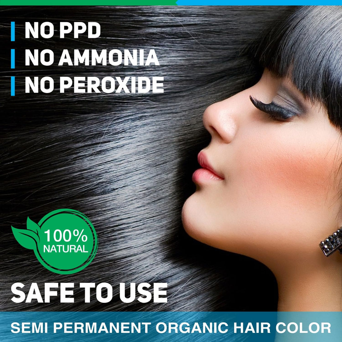 Vegetal Safe Hair Color - Dark Brown 100gm - Certified Organic Chemical and Allergy Free Bio Natural Hair Color with No Ammonia Formula for Men & Women