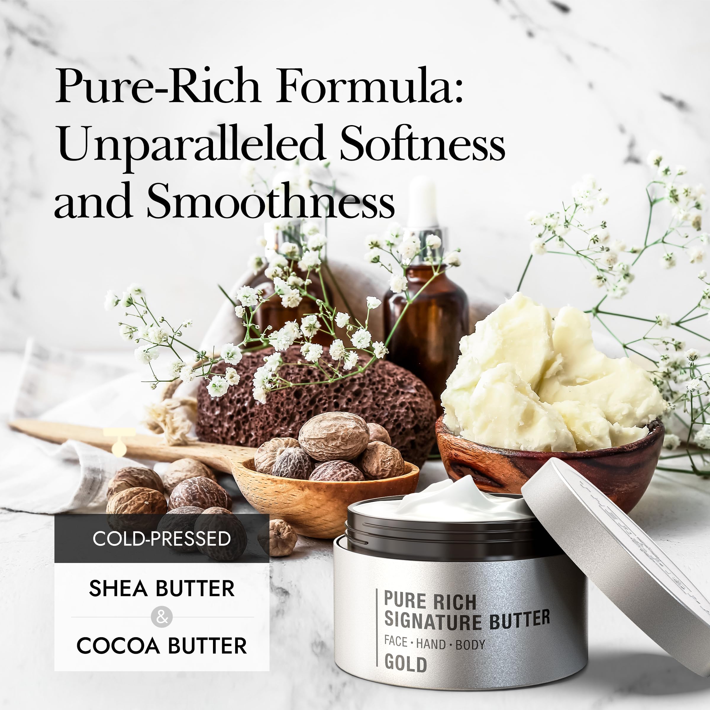 THERAPISPA Pure Rich Body Butter – Ultimate Moisture & Repair for Dry, Cracked Skin | Enriched with Shea Butter, Ceramides, Collagen, and Panthenol (B5) for Radiant, Healthy Skin (Phyto, 7 oz)