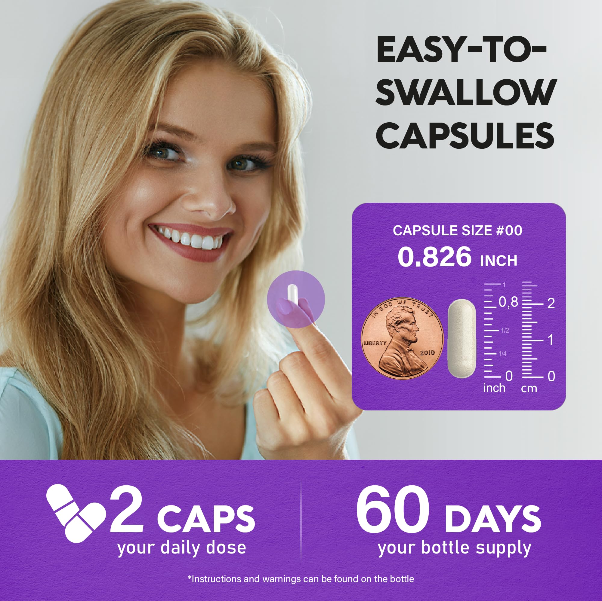 Biotin | Collagen | Keratin - Clinically Tested Supplement - Hair Growth Support - Skin & Nails Complex - 25000 mcg Vitamins B2, B3, B6 & B7 | Hyaluronic Acid - Made in USA - Women & Men, 120 Capsules