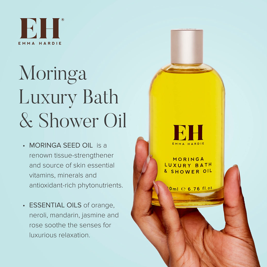 Emma Hardie 5pcs Amazing Travel Kit: 30ml Moringa Cleansing Balm, 50ml Moringa Luxury Bath & Shower oil, 50ml Moringa Luxury Body Butter, 20ml Moisture Boost Vit C Cream, 5ml Brilliance Facial Oil