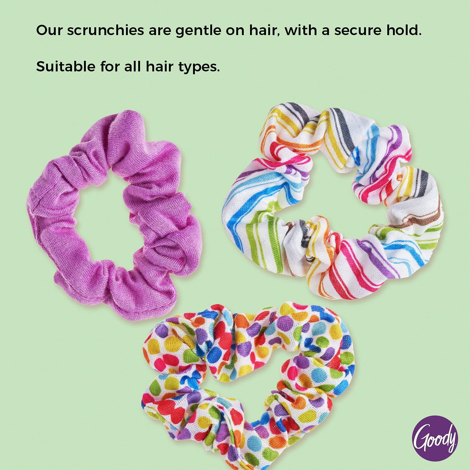 GOODY KIDS PRPLE RAINBW SCRUNCHIES 3CT