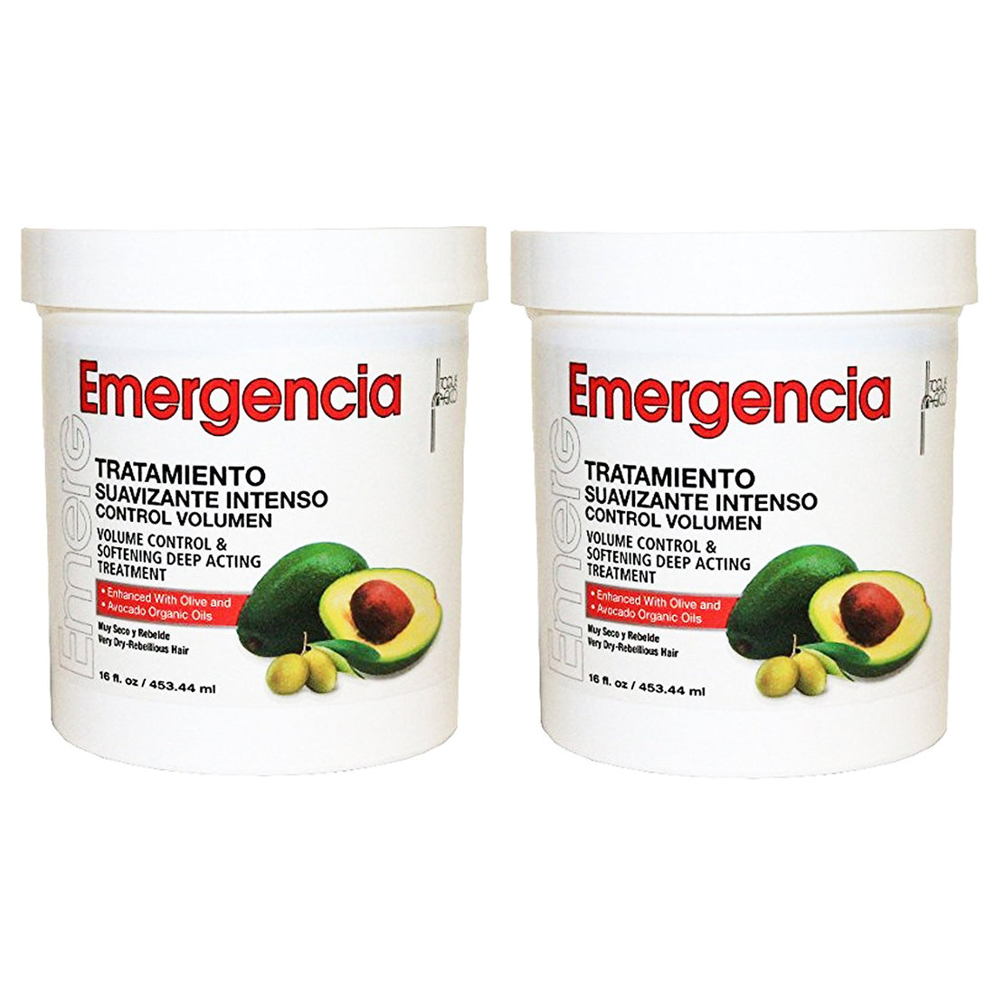 Toque Magico Emergencia Volume Control and Softening Deep Acting Mask 16 oz. Avocado 2-PACK
