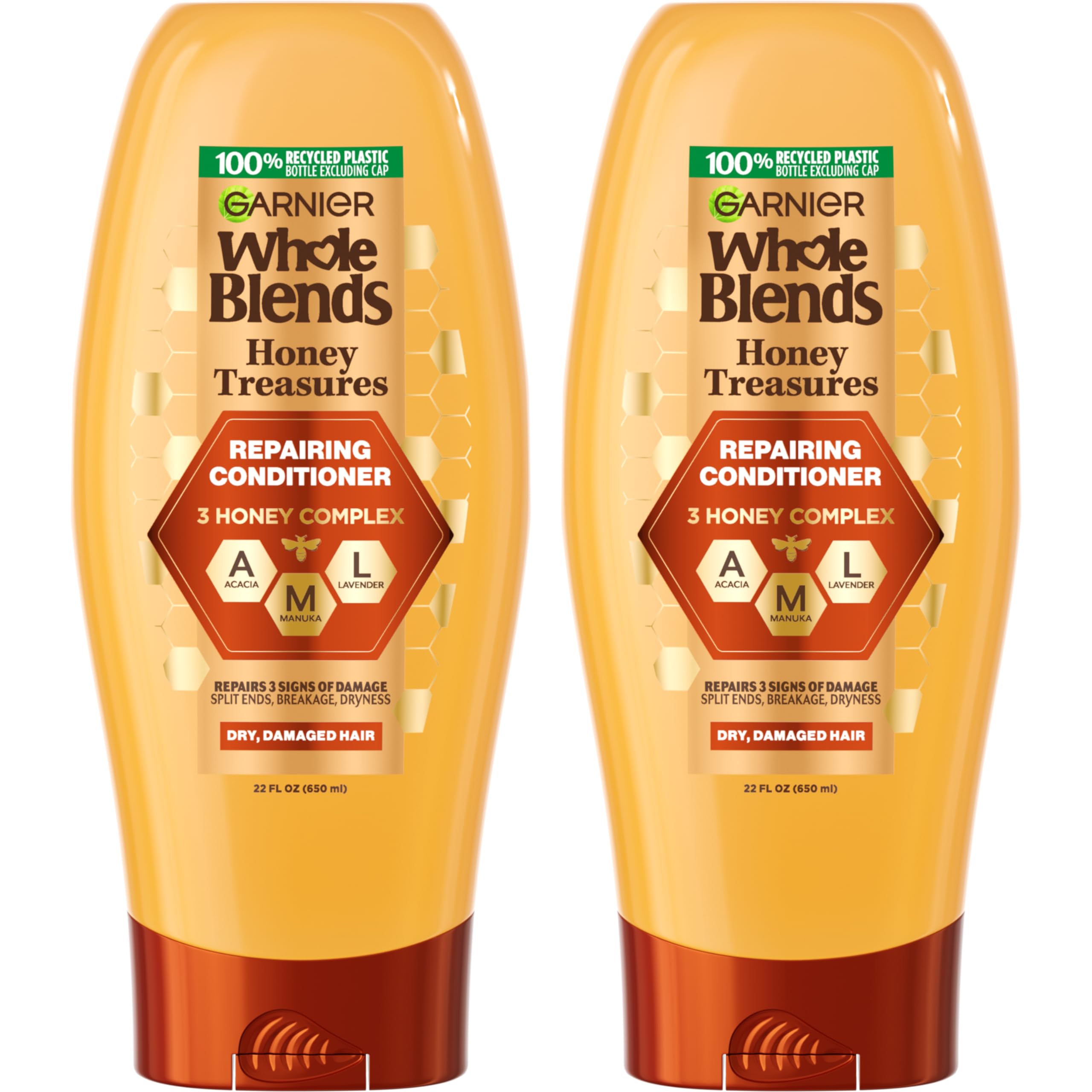 Garnier Hair Care Whole Blends Repairing Conditioner Honey Treasures for Damaged Hair, 2 Count