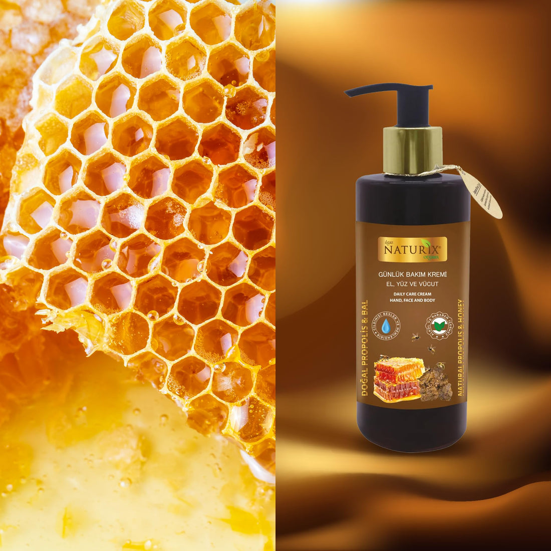 Hand Face and Body Honey & Propolis Vitamin Cream 8.45 Oz | Nourishing Care Normal to Dry Skin Lotion | Intensive Moisturizer Cream