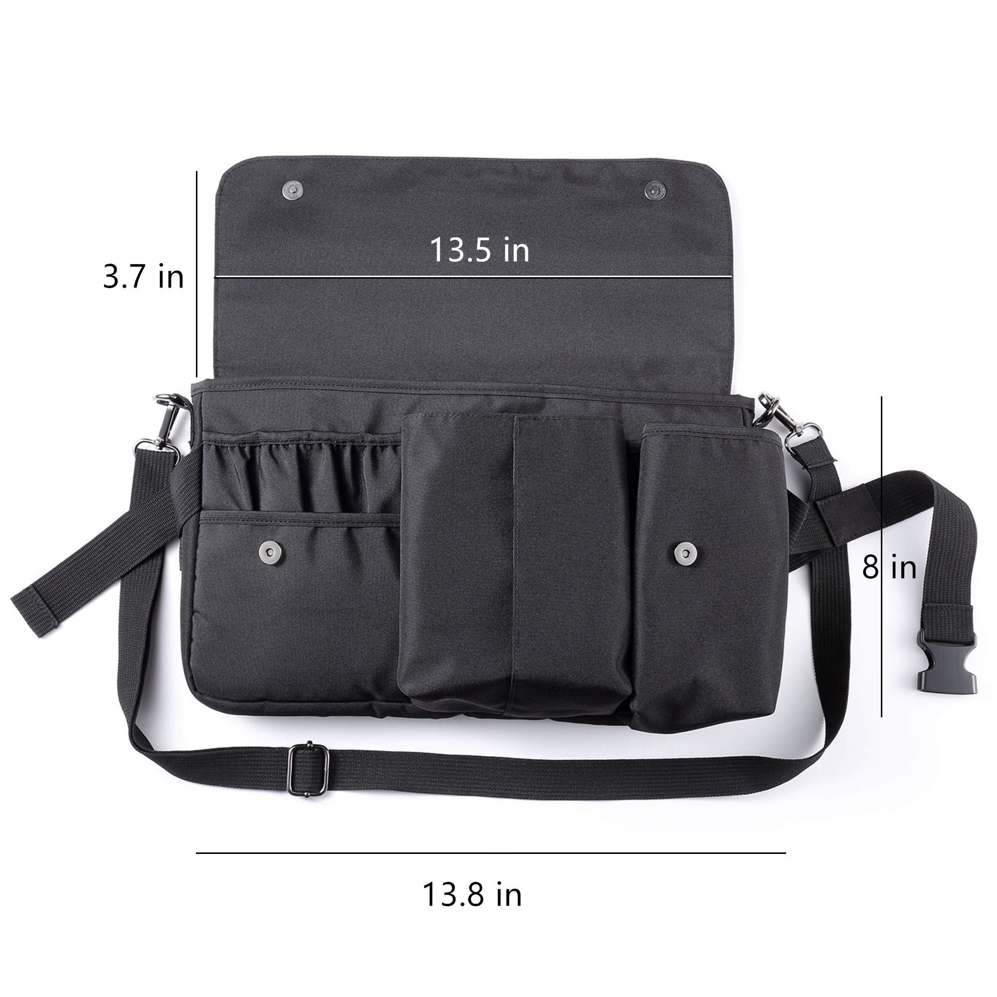 Rownyeon Professional Cosmetic Makeup Brush Bag Case Portable Cosmetic Brush Holder Organizer with Artist Adjustable Belt Strap(Brushes Not Included)