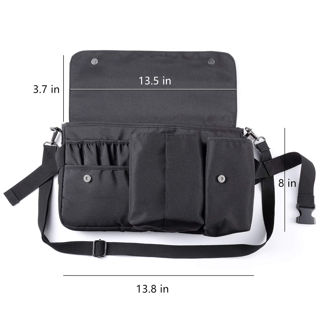 Rownyeon Professional Cosmetic Makeup Brush Bag Case Portable Cosmetic Brush Holder Organizer with Artist Adjustable Belt Strap(Brushes Not Included)