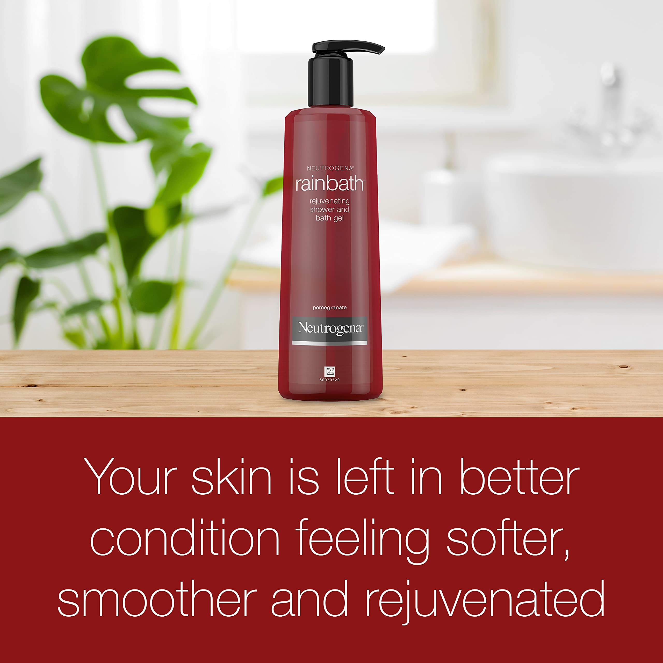 Neutrogena Rainbath Rejuvenating and Cleansing Shower and Bath Gel, Moisturizing Body Wash and Shaving Gel with Clean Rinsing Lather, Pomegranate Scent, 16 fl. oz