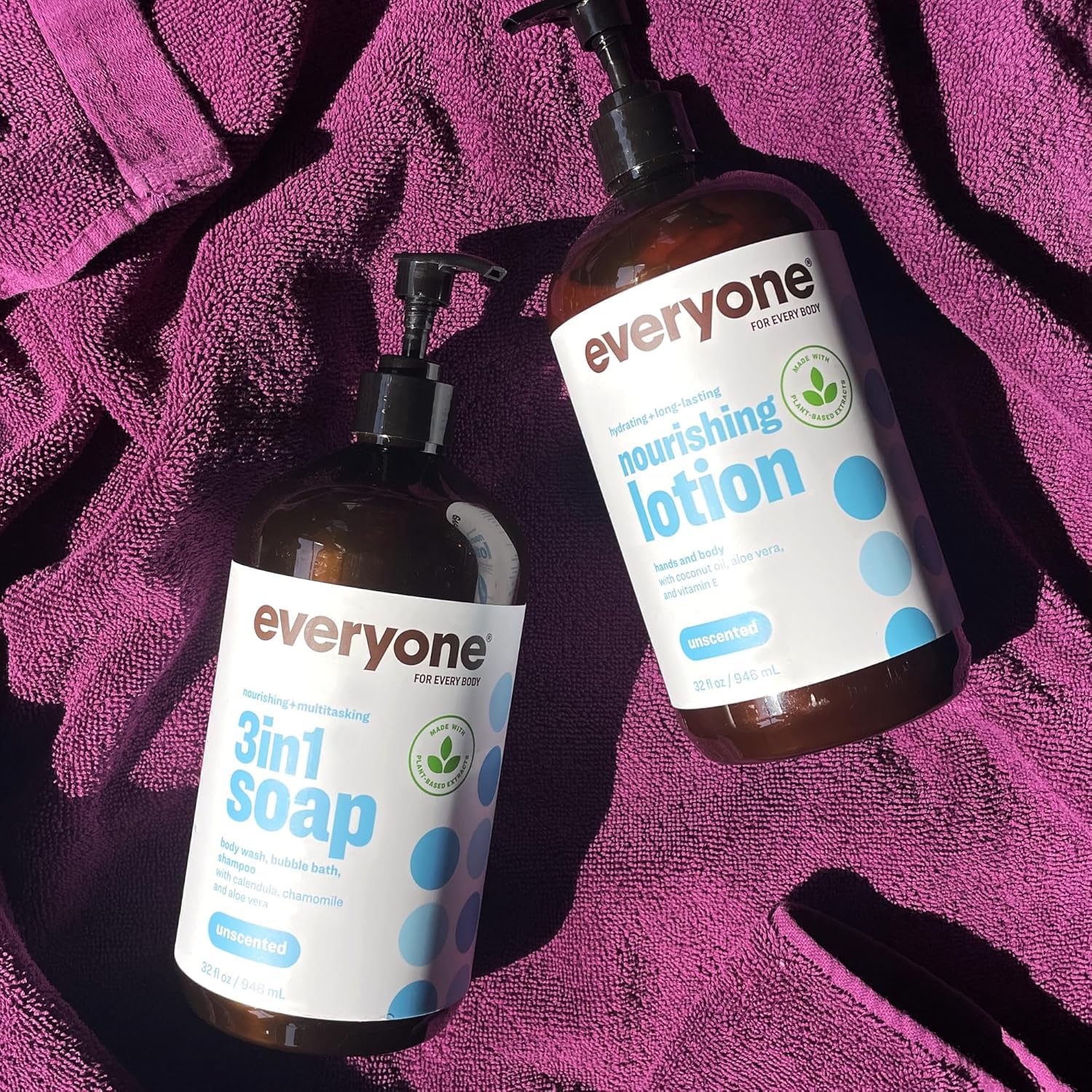 Everyone Nourishing Hand and Body Lotion, 32 Ounce (Pack of 1), Unscented, Plant-Based Lotion with Pure Essential Oils, Coconut Oil, Aloe Vera and Vitamin E