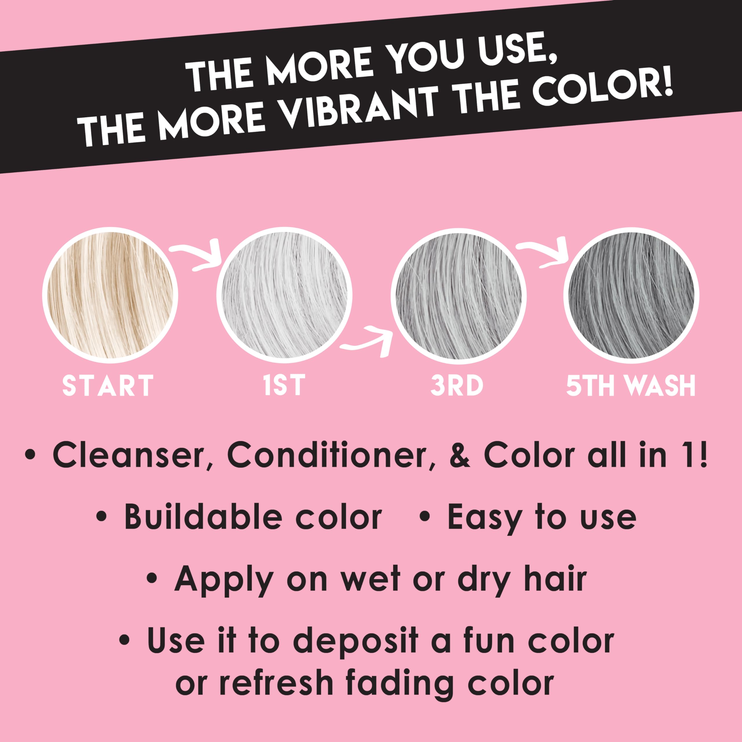 Color Lux Color Cleansing Conditioner, Silver, 3-in-1 Color Depositing Formula, Vegan, Sulfate-Free, Paraben-Free, 8.25 oz