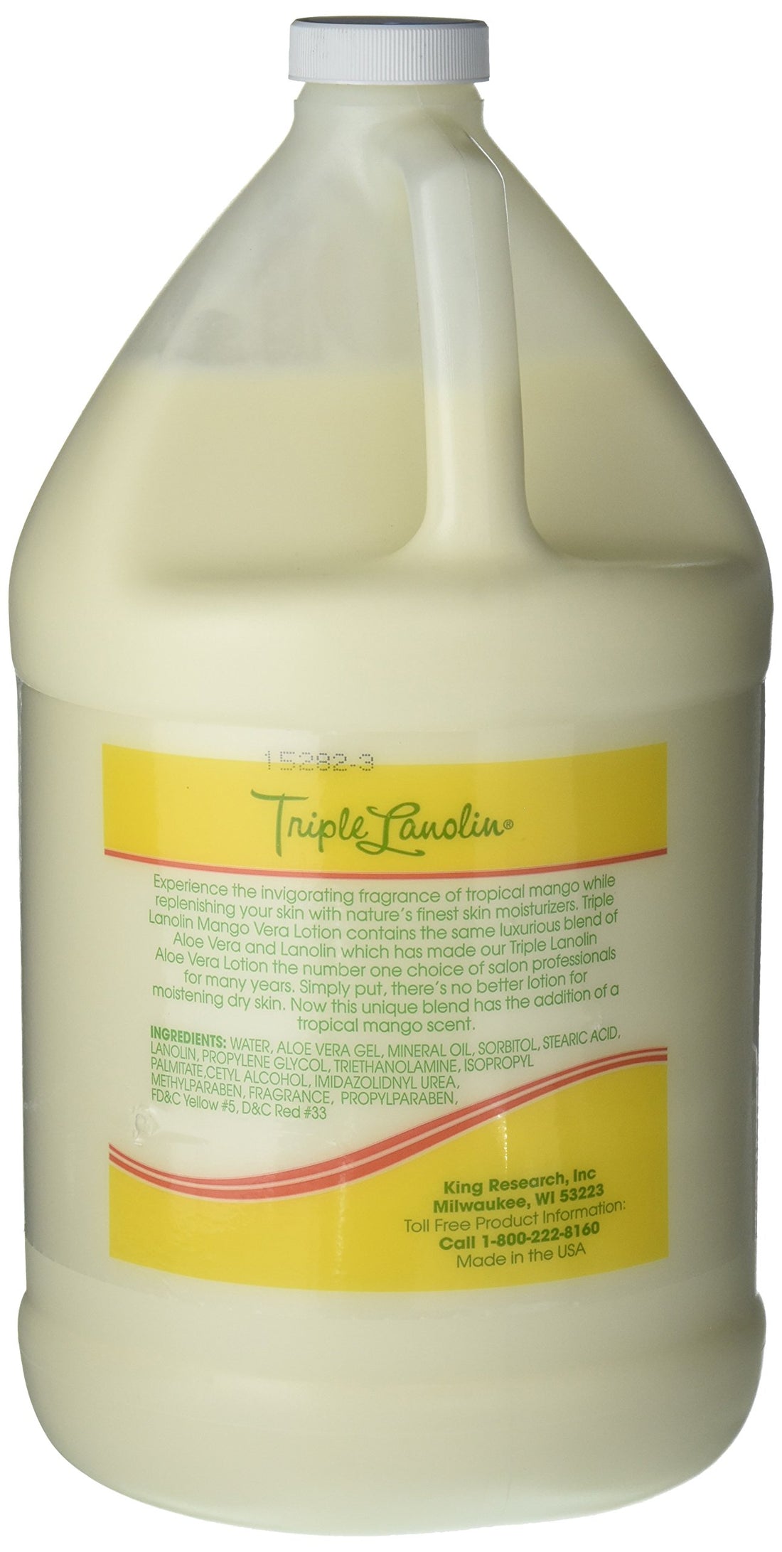 TRIPLE LANOLIN Mango Vera Lotion, 1 Gallon