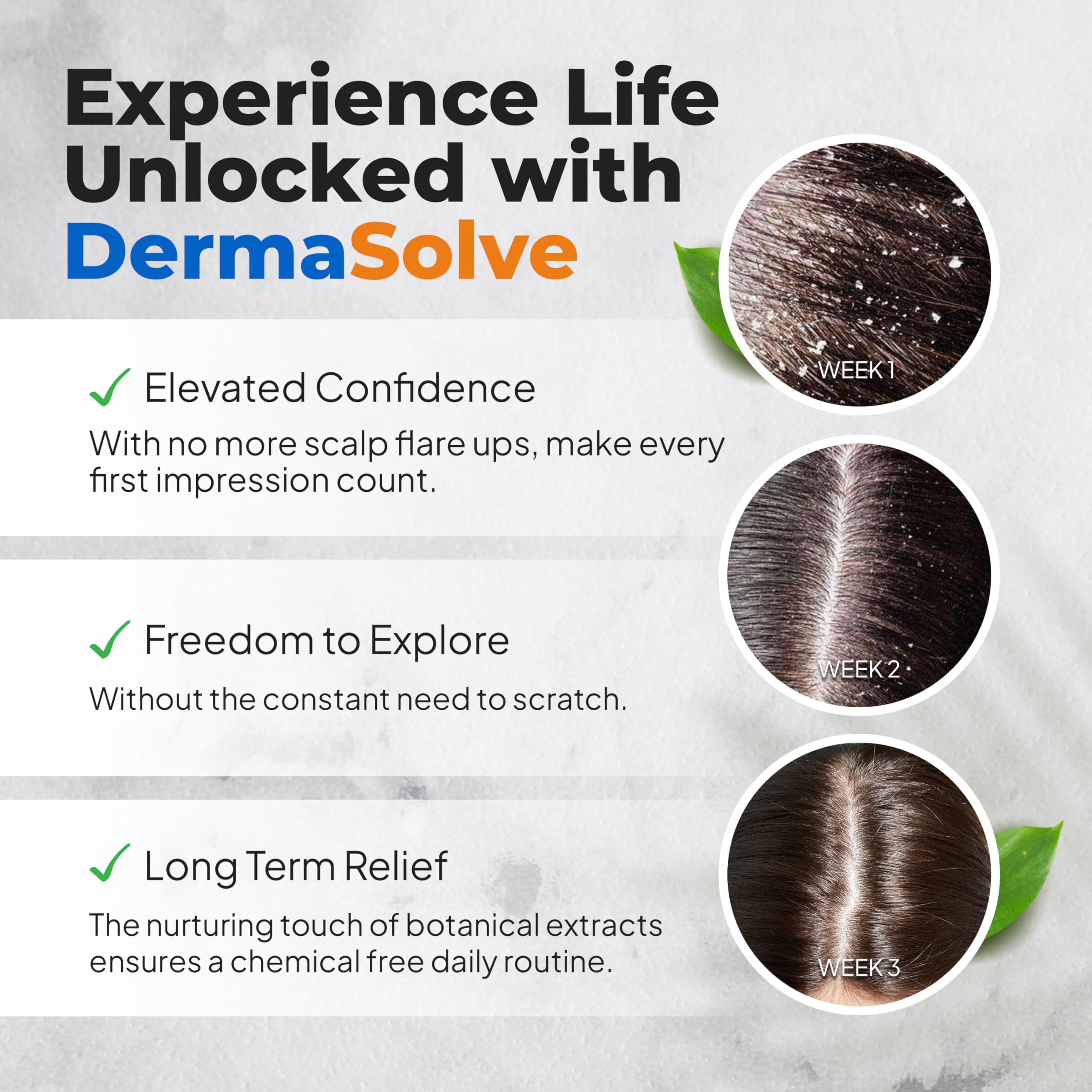 DermaSolve Scalp Psoriasis & Dandruff free Medicated Shampoo with Conditioner, Ultimate Seborrheic Dermatitis Treatment for Itchy, Flakey Scalp, Soothing & Moisturizing Relief