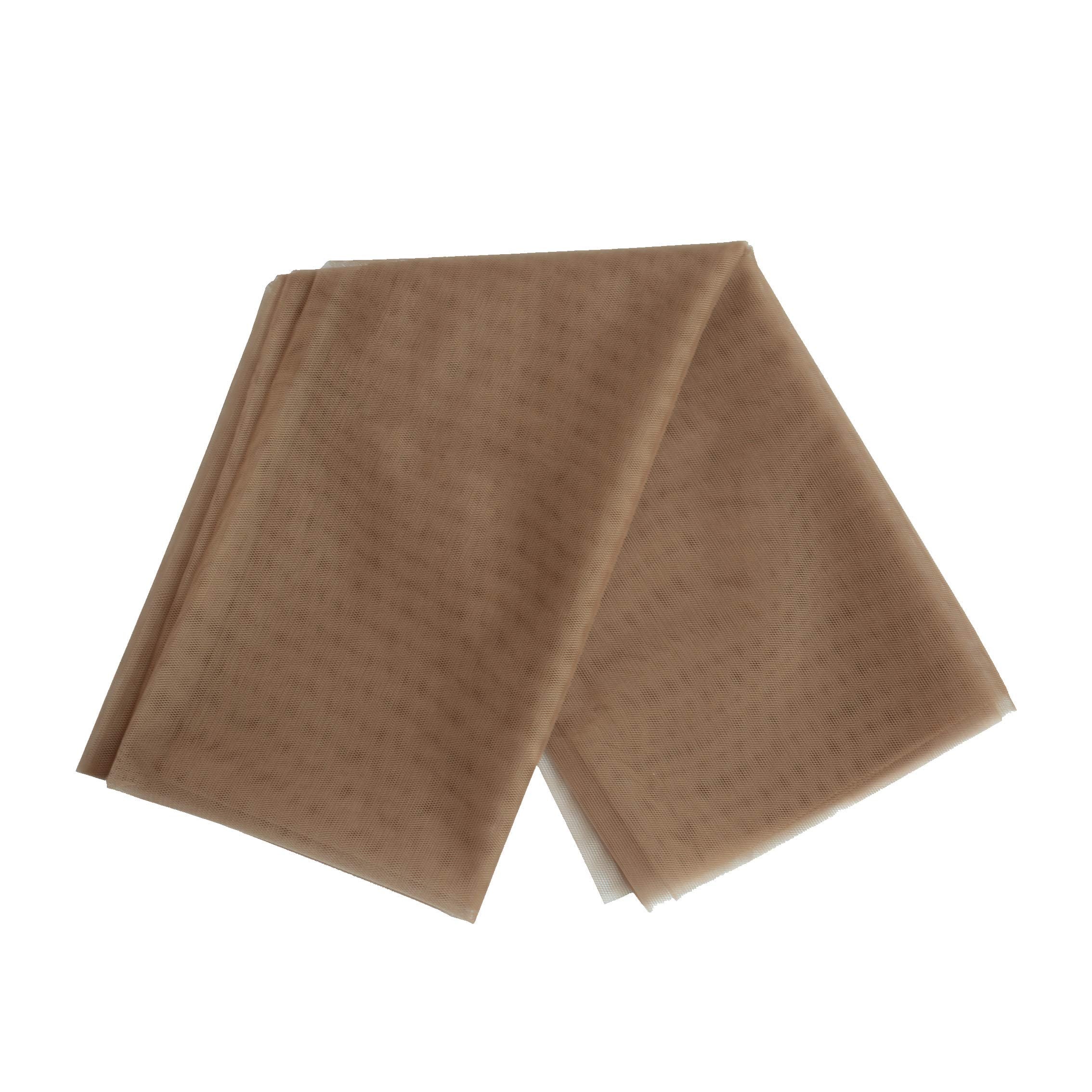 YANTAISIYU 1/4 Yard Swiss Lace Net for Wig and Wig Caps Making or Lace Closure Hair Net for Repair Foundation Caps Wig Accessories (Brown)