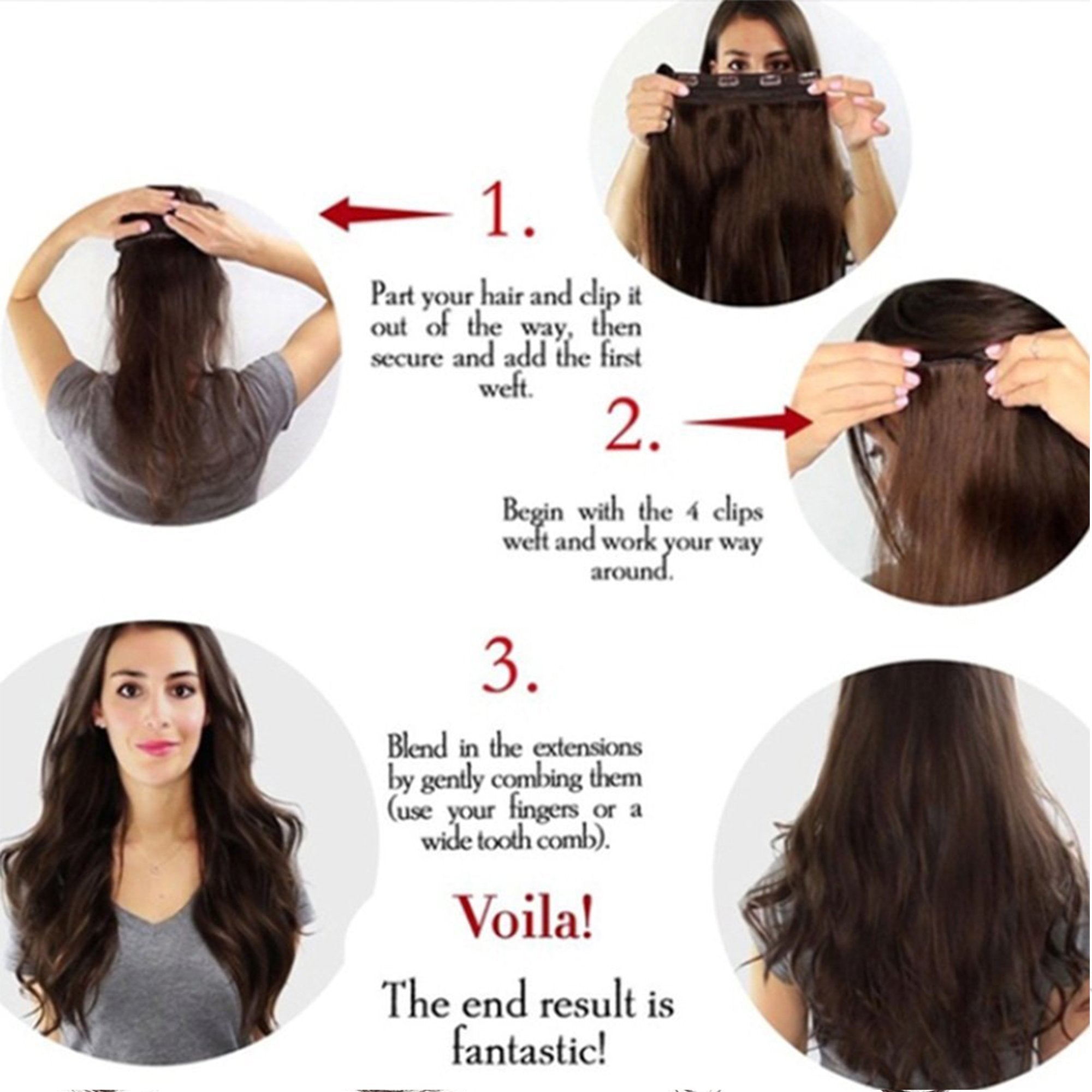 S-noilite Trendy 24/26 Straight Curly 3/4 Full Head One Piece 5clips Clip in Hair Extensions Long Poplar Style for Xmas Gifts 22colors (24 - Curly, ash pink)