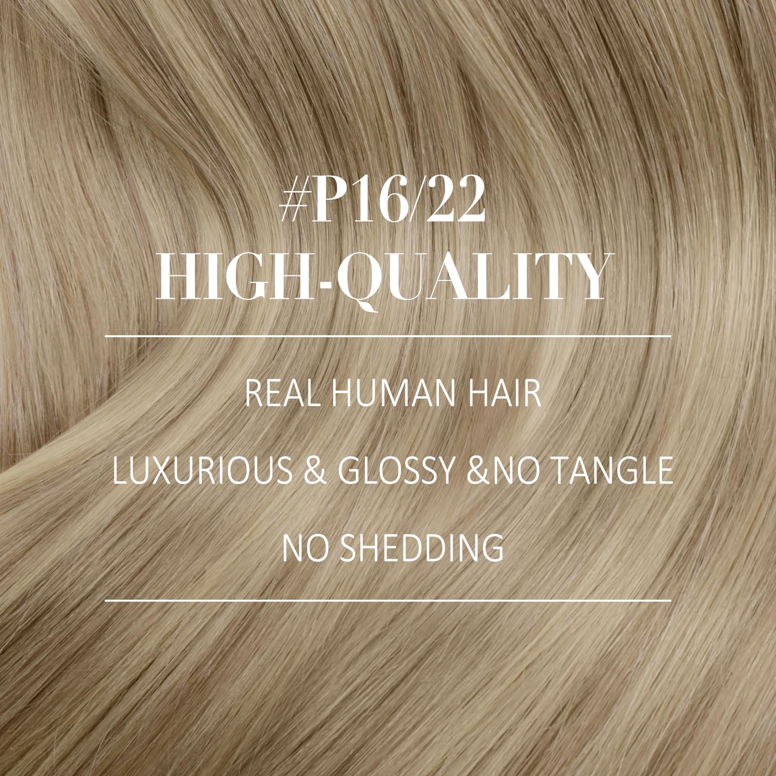 Youngsee 16inch Dip Dyed Clip in Hair Extensions Human Hair 7pcs/120gram Piano Color Dark Ash Blonde Highlight with Golden Blonde Full Head Clip in Remy Human Hair Extensions