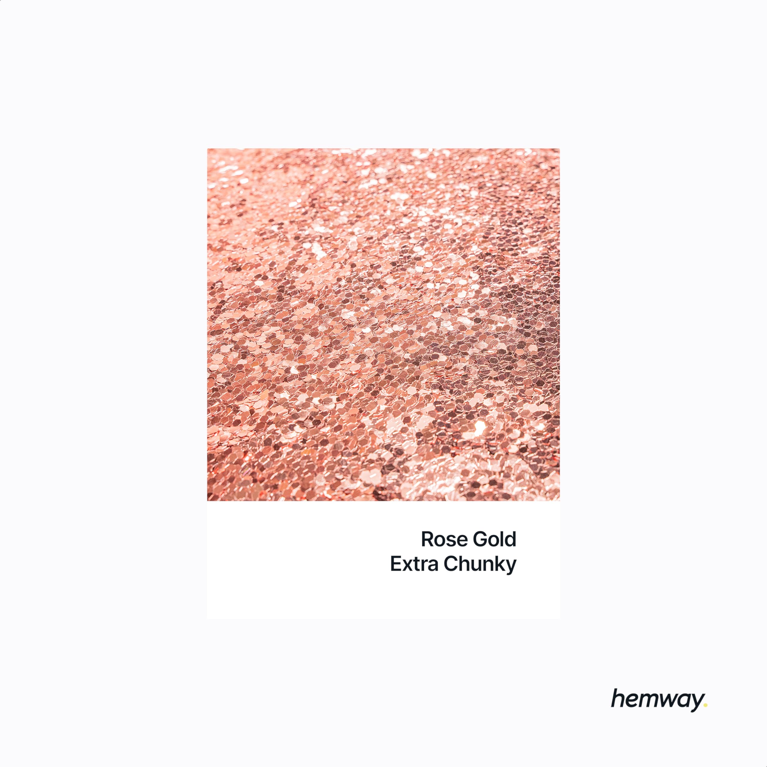 Hemway Premium Ultra Sparkle Glitter Multi Purpose Metallic Flake for Arts Crafts Nails Cosmetics Resin Festival Face Hair - Rose Gold - Extra Chunky (1/24 0.040 1mm) 100g / 3.5oz