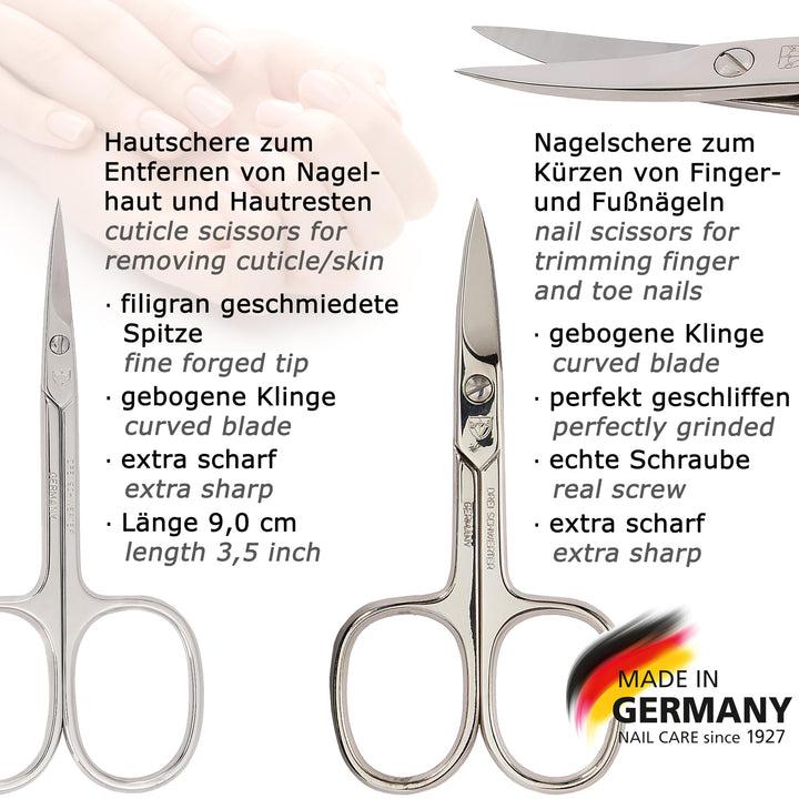 THREE SWORDS - Exclusive 8-Piece MANICURE - PEDICURE - GROOMING - NAIL CARE set / kit / case - Made in Solingen / Germany (522009)