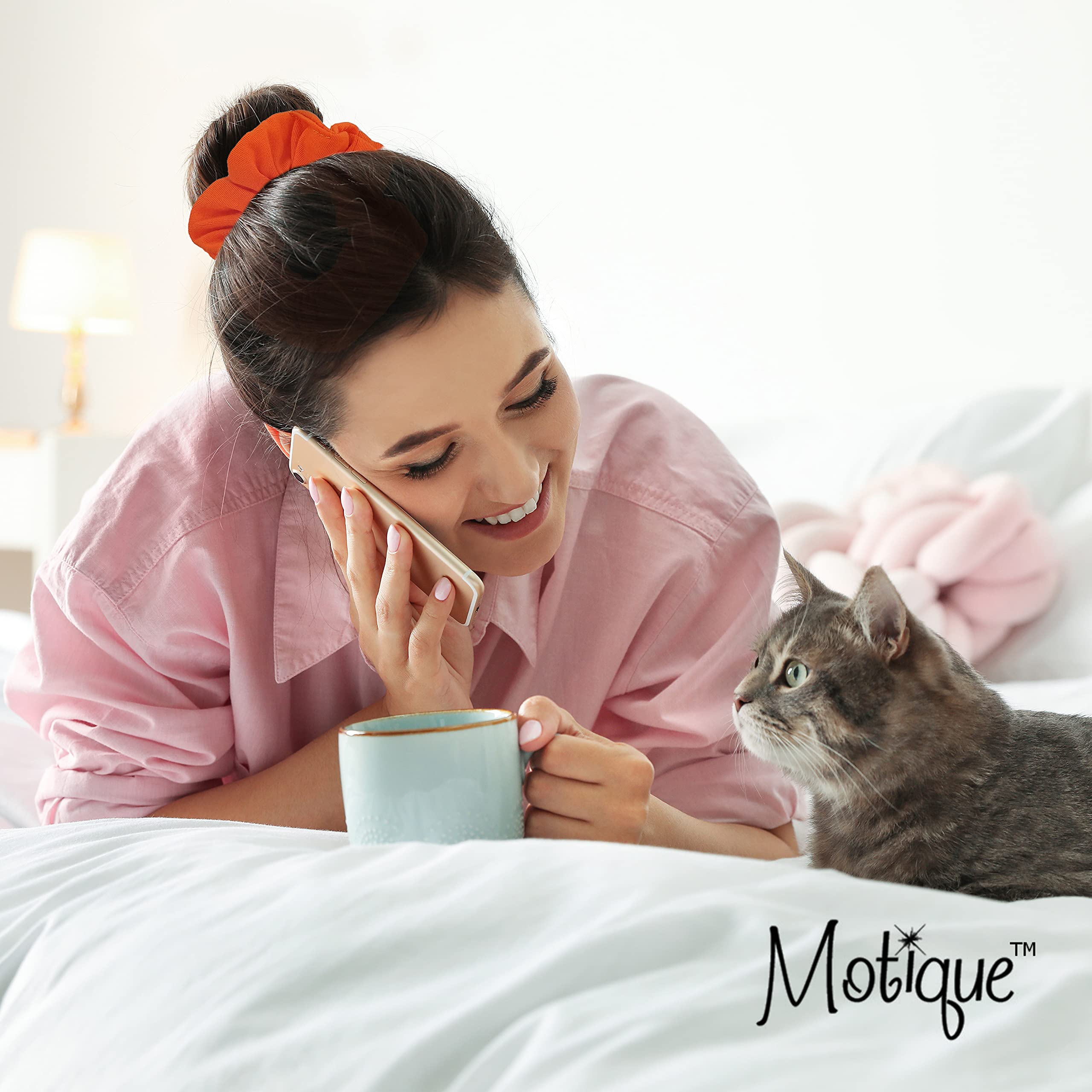 Motique Accessories Dark Grey: 12 Pack Solid Hair Ties Scrunchies - Dark Grey