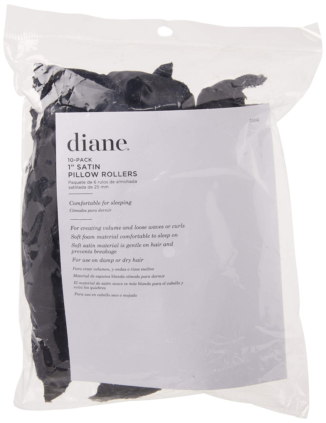 Diane Pillow Roller, Black Satin, 10 Count