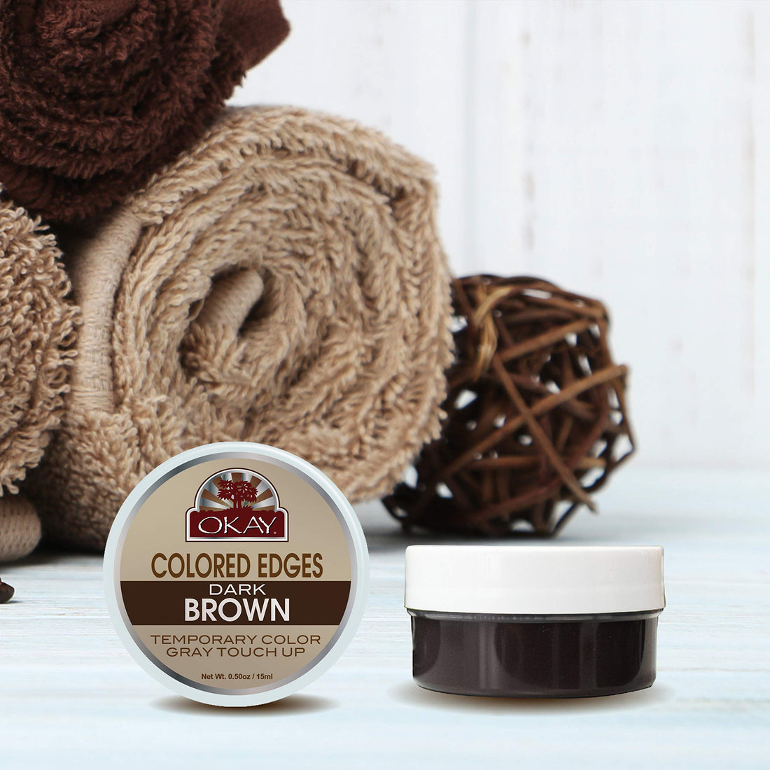 Okay Colored Edges, Dark Brown, 0.5 Ounce by Okay